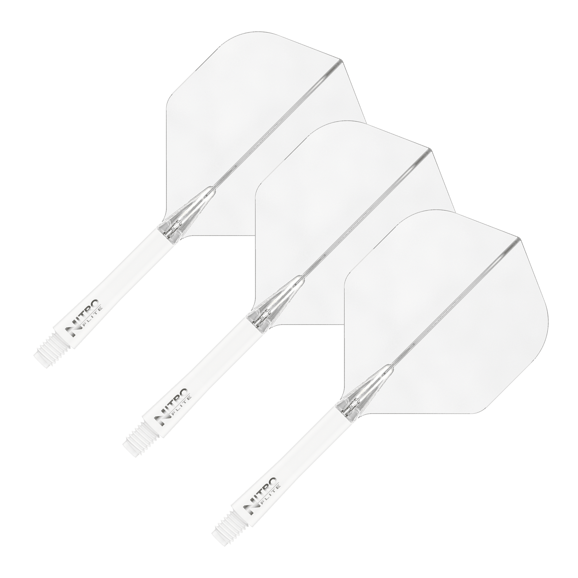 Red Dragon Nitro Flite - All In One Flight & Shaft No. 2 / Medium (34mm) / White & Clear Flights & Shafts