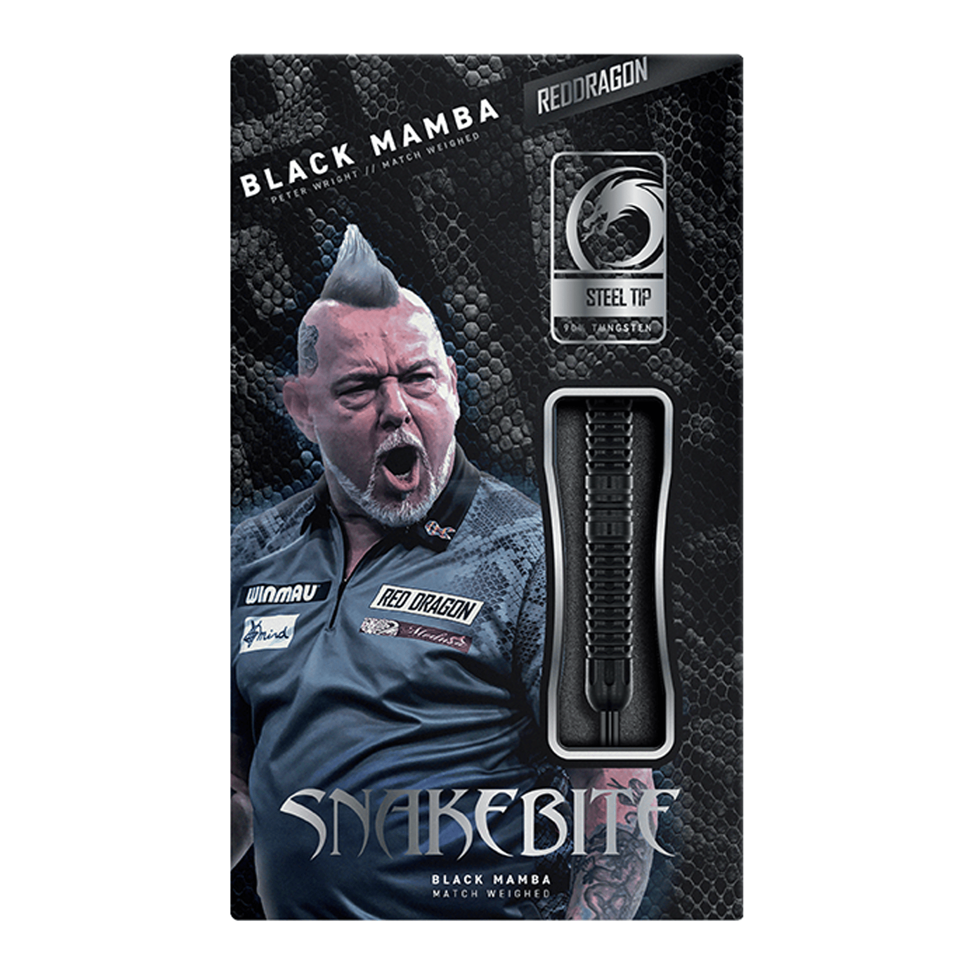 Red Dragon Peter Wright Black Mamba - 90% Tungsten Steel Tip Darts Darts