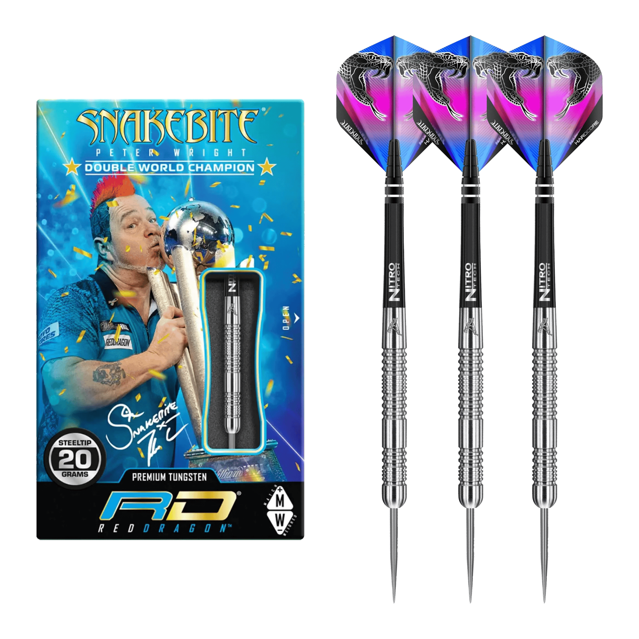 Red Dragon Peter Wright Euro 11 - 85% Tungsten Steel Tip Darts 20 Grams Darts