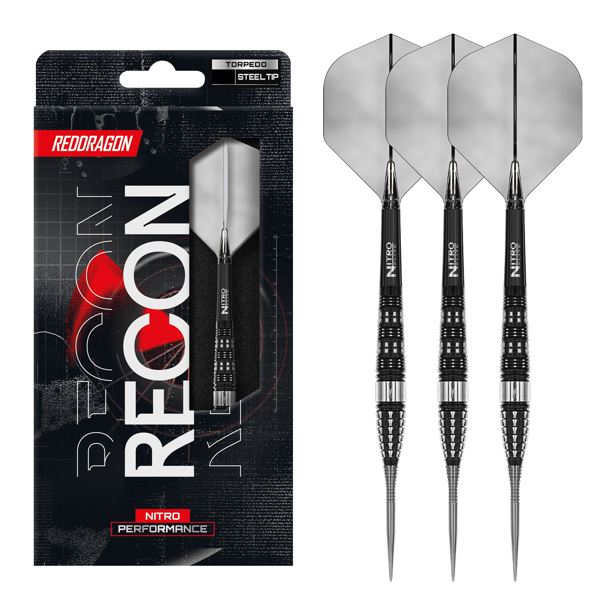 Red Dragon Recon Torpedo - 90% Tungsten Steel Tip Darts 23 Grams Darts
