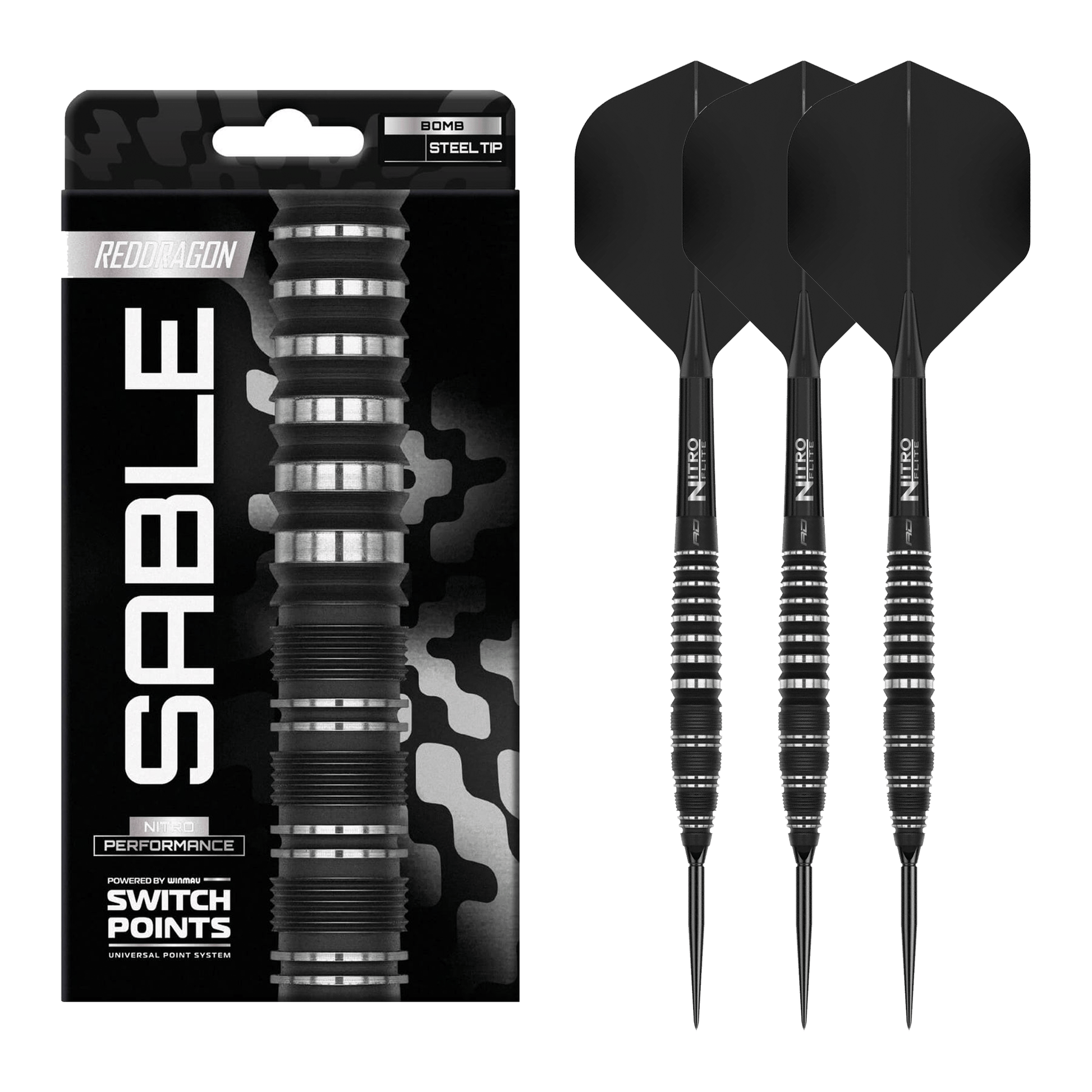 Red Dragon Sable Bomb Switch Point - 90% Tungsten Steel Tip Darts 22 Grams Darts