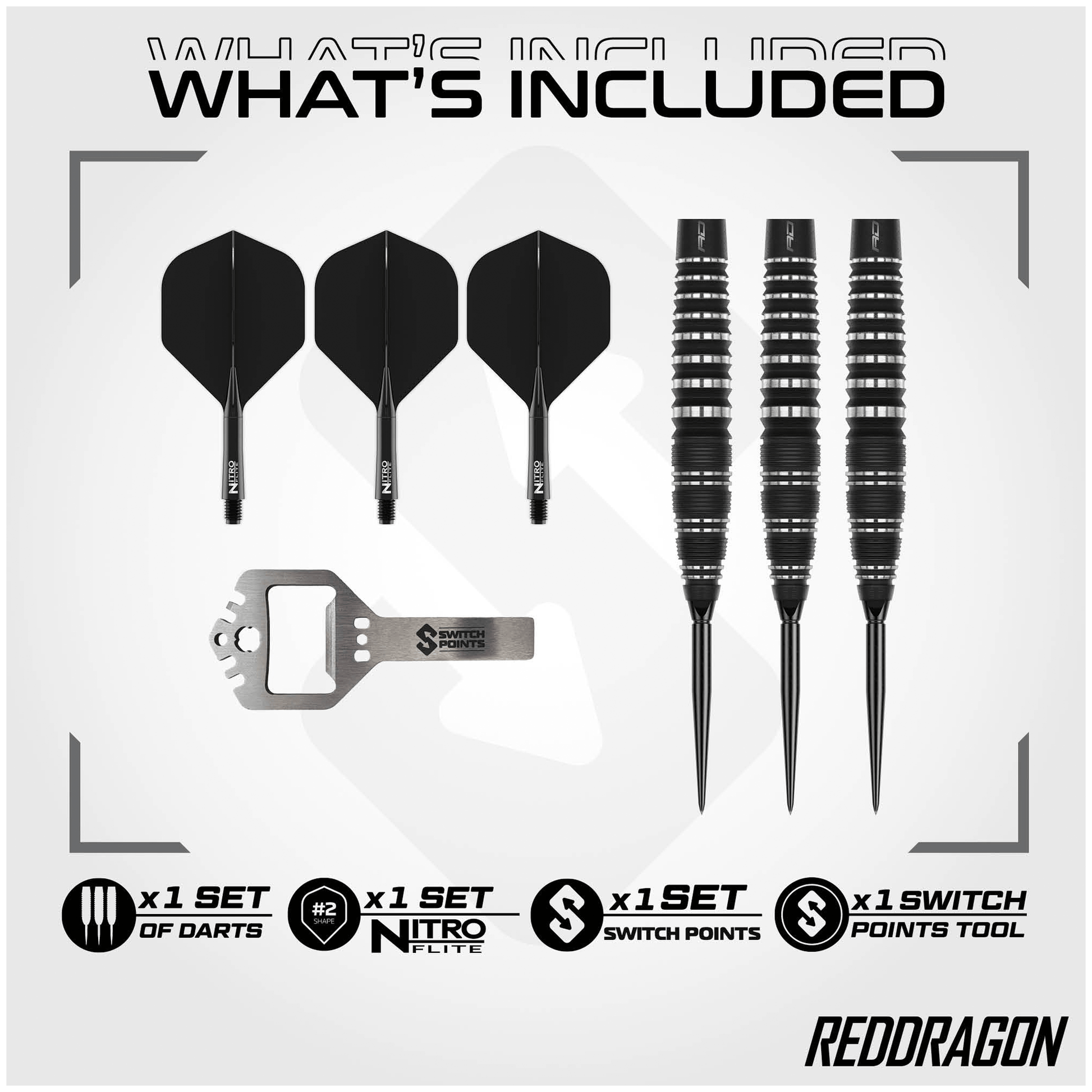 Red Dragon Sable Bomb Switch Point - 90% Tungsten Steel Tip Darts Darts