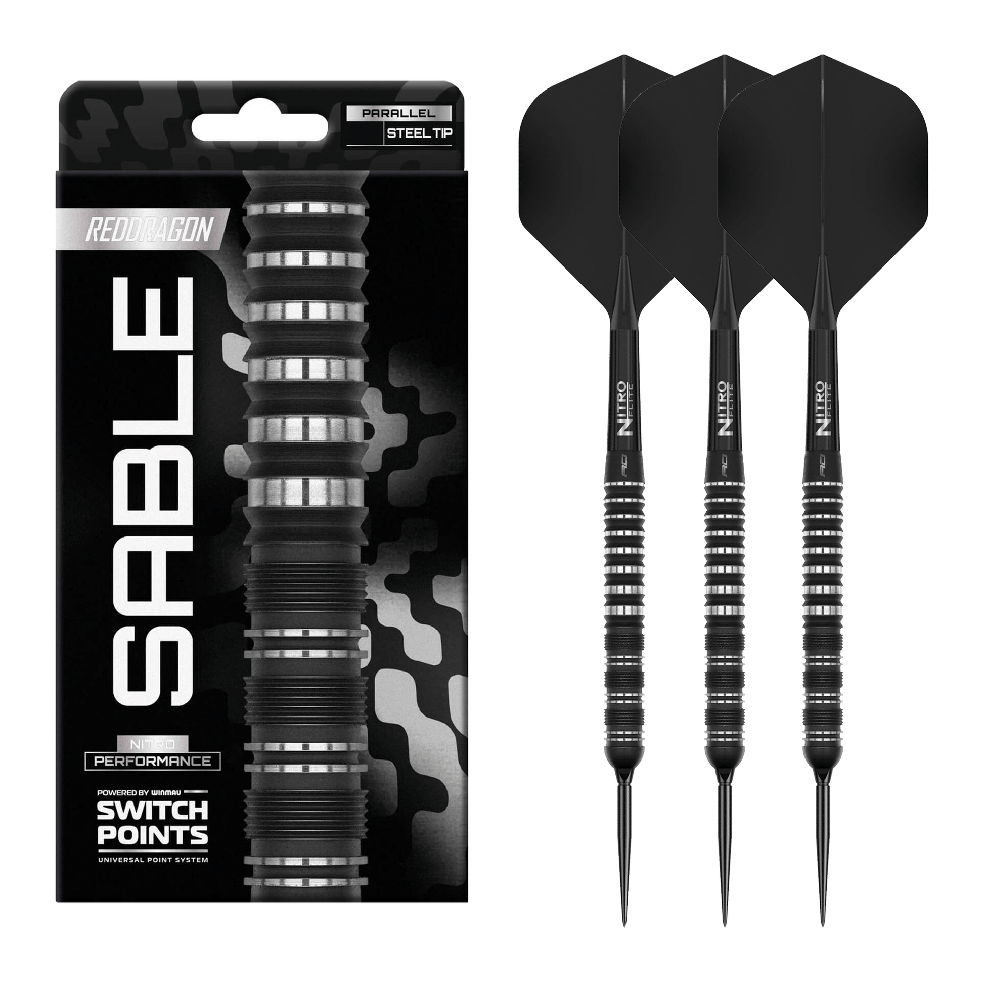 Red Dragon Sable Parallel Switch Point - 90% Tungsten Steel Tip Darts 21 Grams Darts