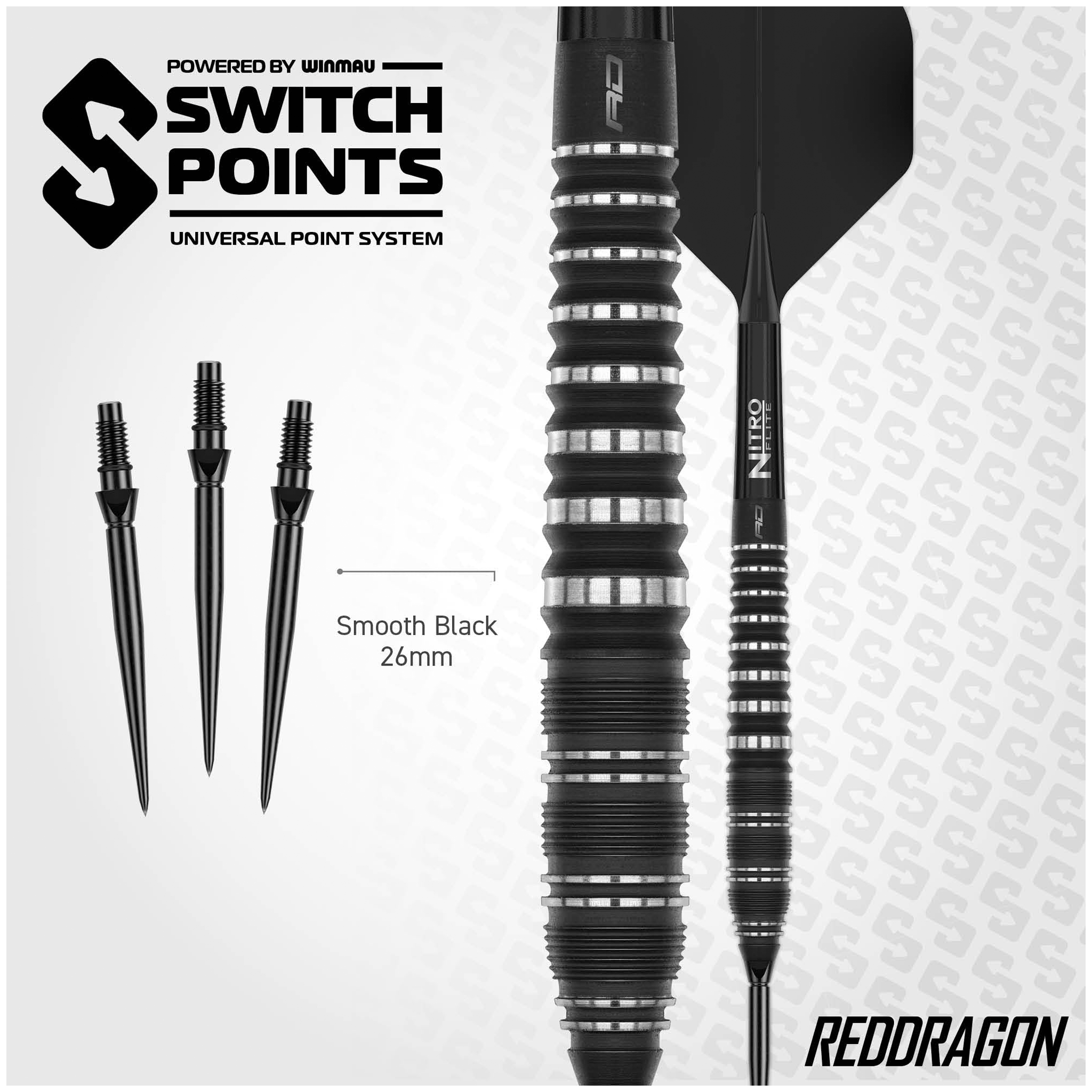 Red Dragon Sable Torpedo Switch Point - 90% Steel Tip Darts Darts
