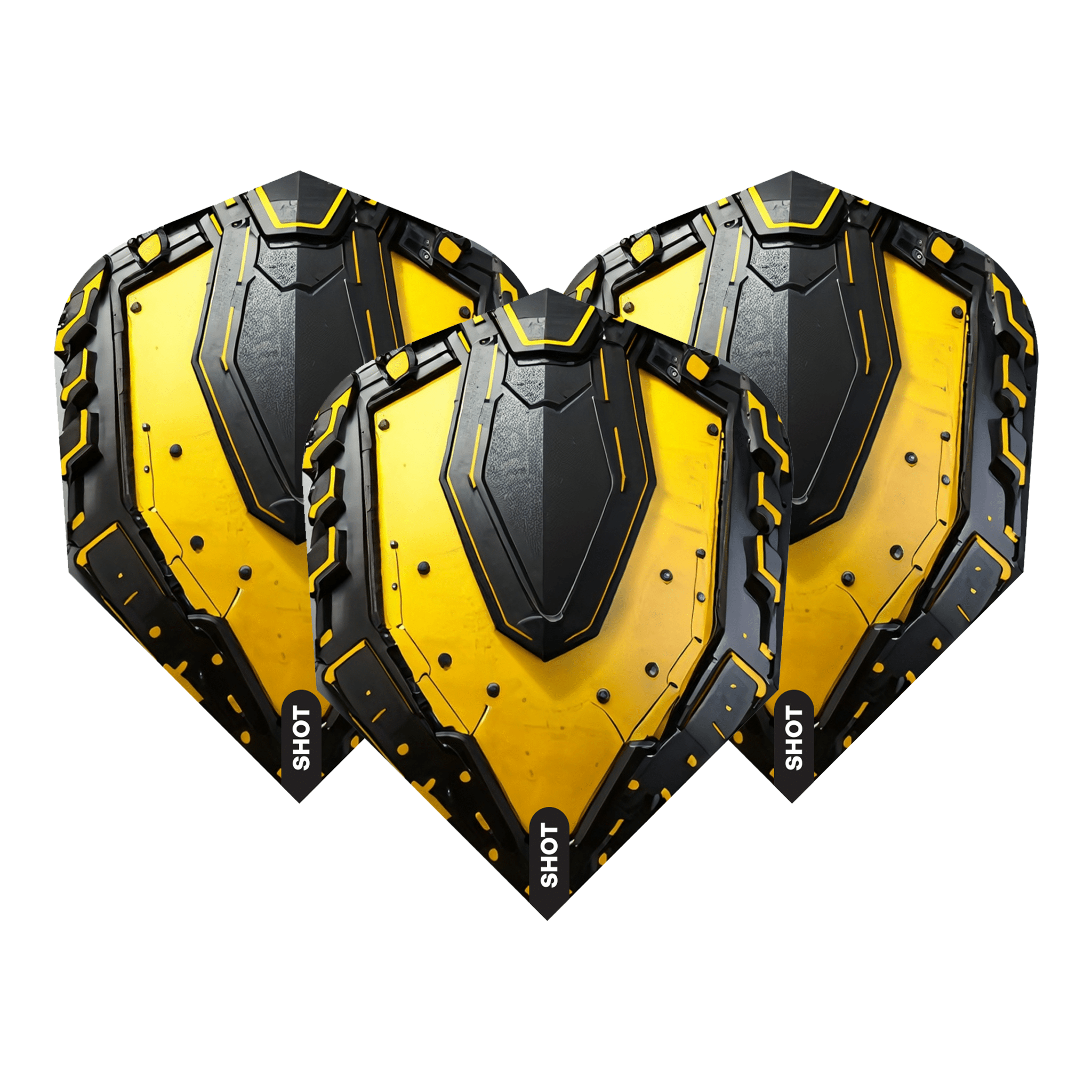 Shot AI Mecha - Dart Flights Small Standard / Yellow Flights