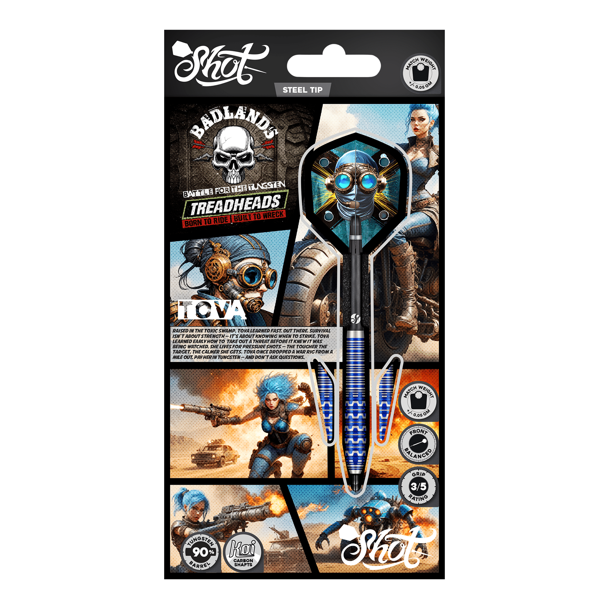 Shot Badlands Tova - 90% Tungsten Steel Tip Darts Darts