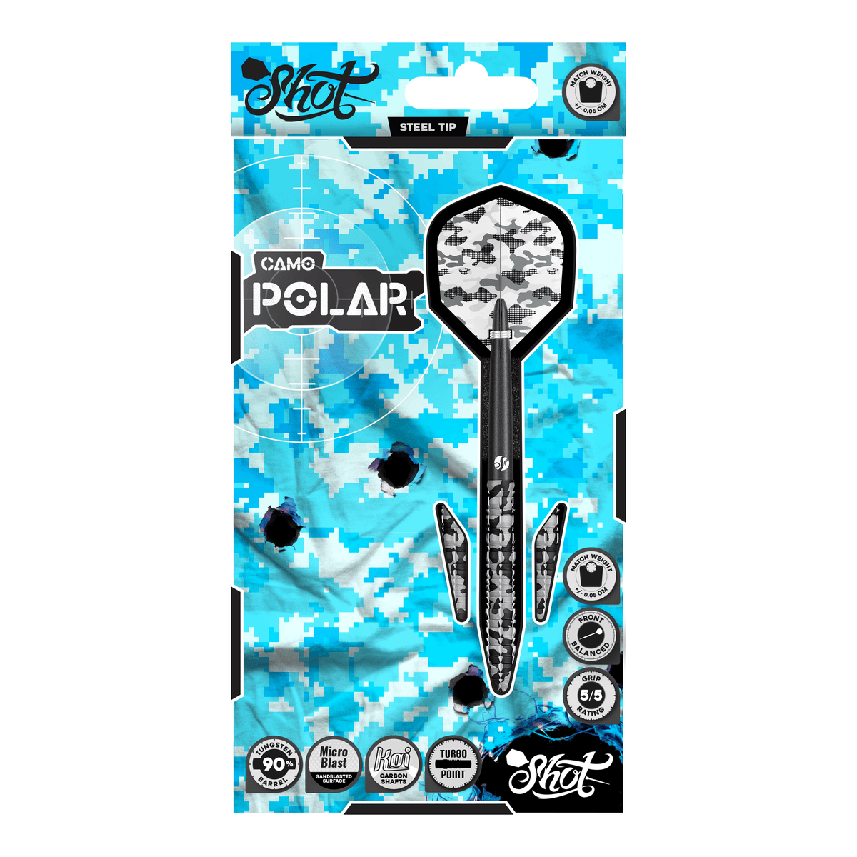 Shot Camo Polar Turbo Point - 90% Tungsten Steel Tip Darts Darts