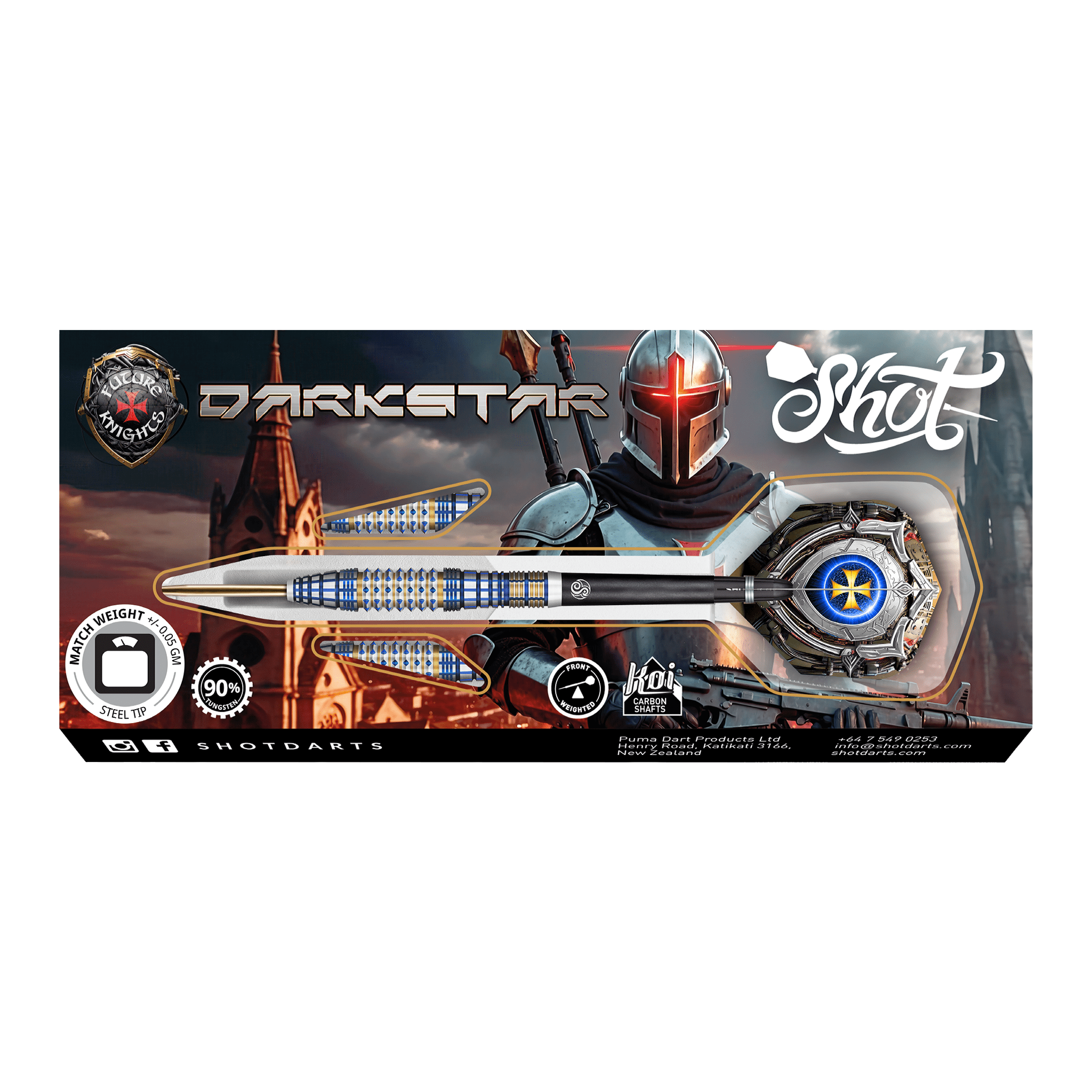 Shot Future Knights Darkstar - 90% Tungsten Steel Tip Darts Darts