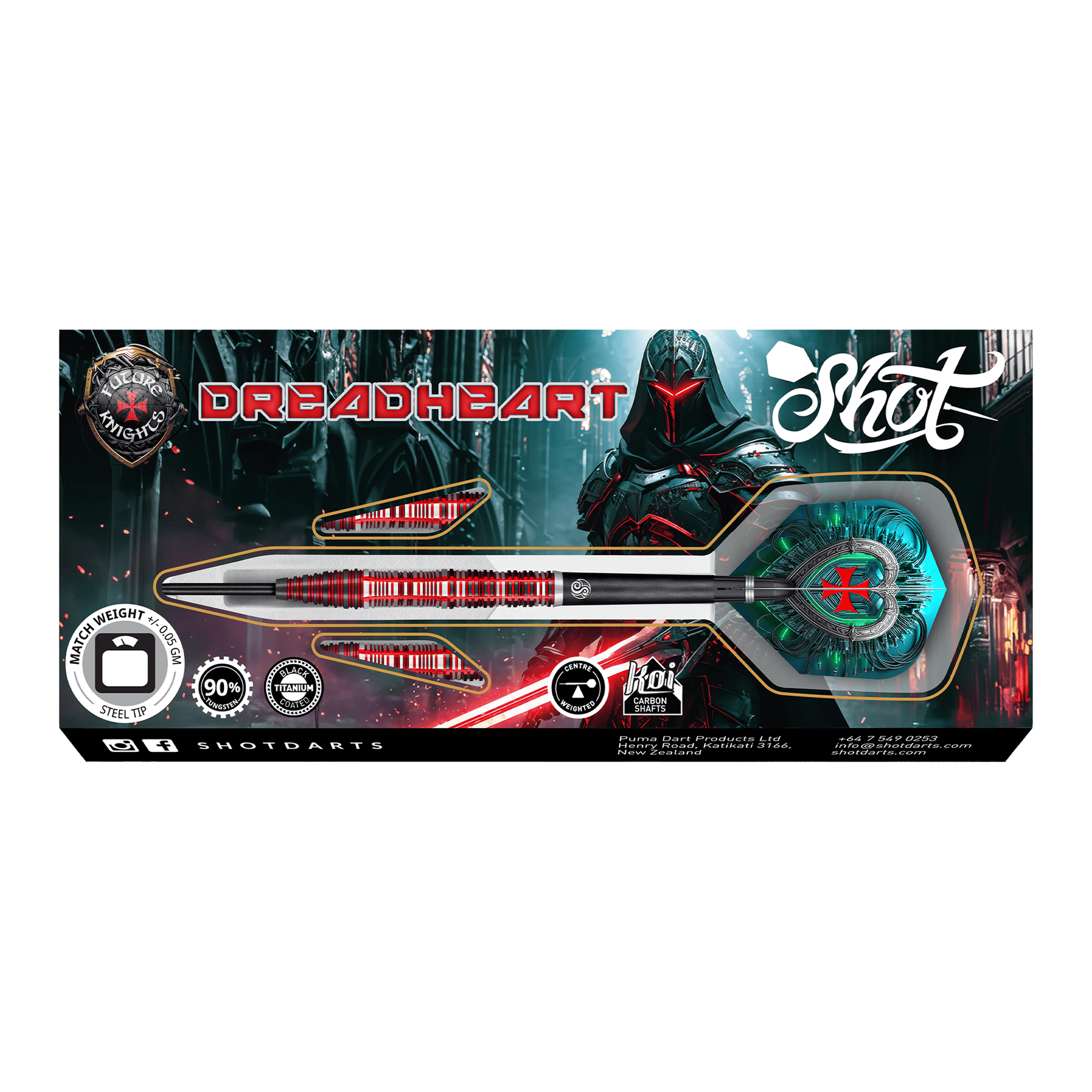Shot Future Knights Dreadheart - 90% Tungsten Steel Tip Darts Darts