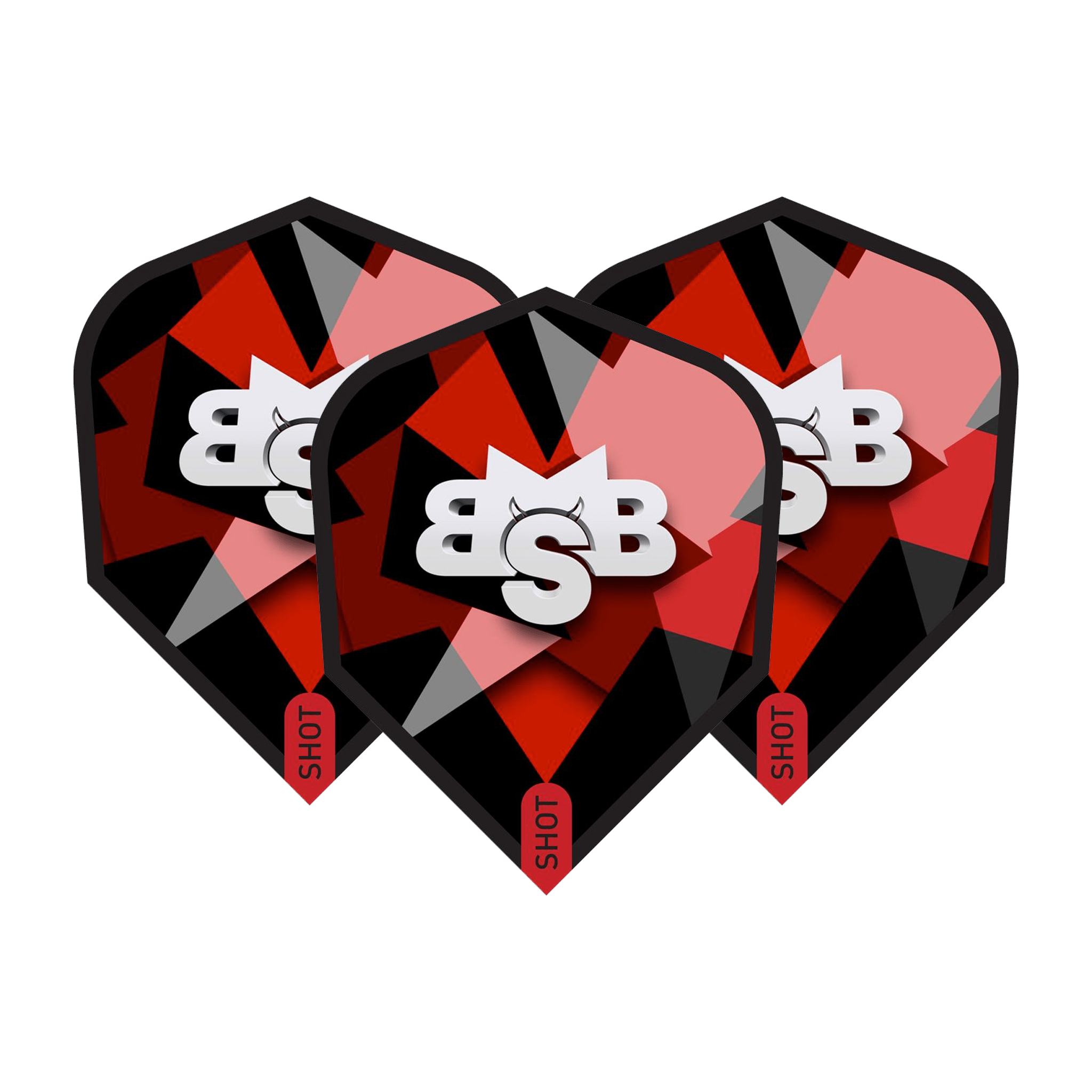 Shot Michael Smith Defiant - Dart Flights No. 6 / Red & Black Flights