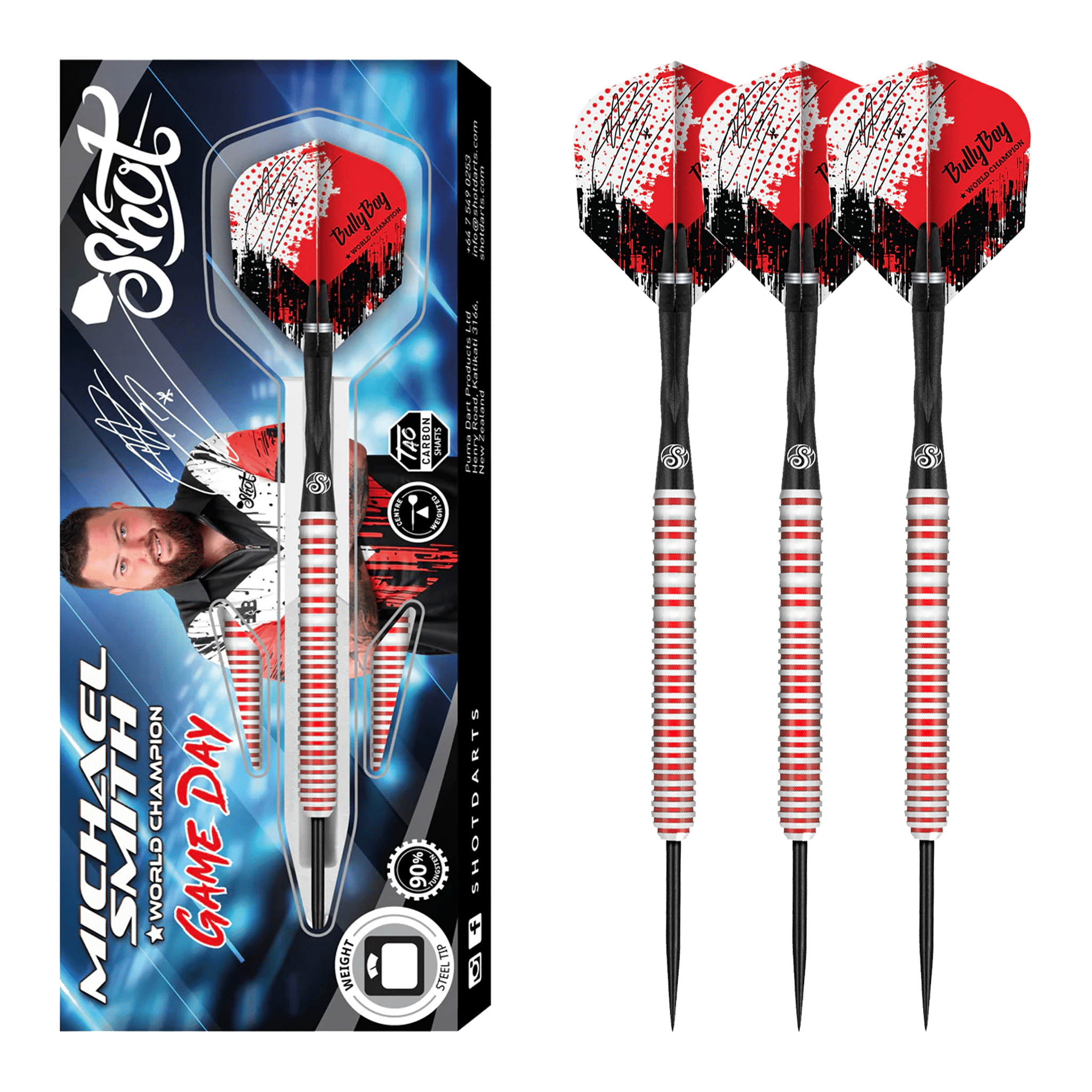 Shot Michael Smith Game Day - 90% Tungsten Steel Tip Darts 21 Grams Darts