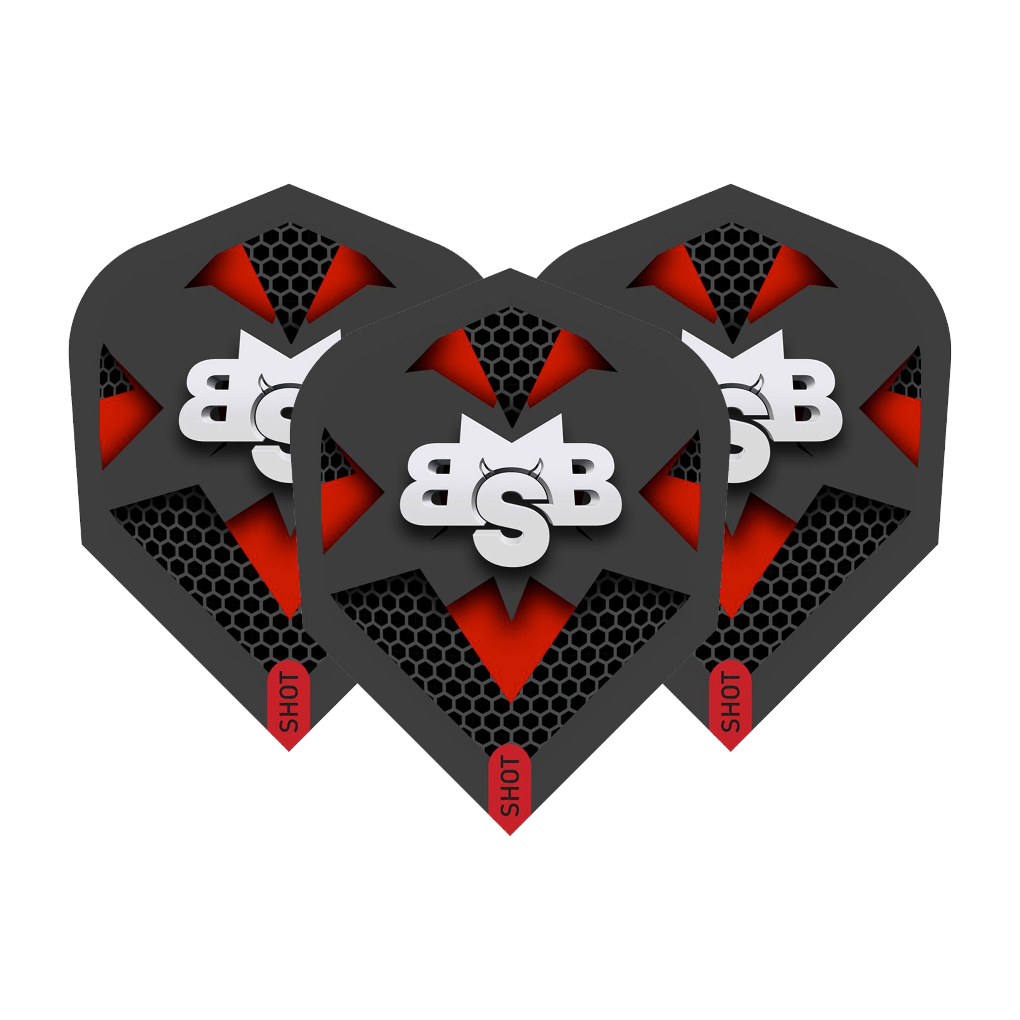 Shot Michael Smith Tenacious - Dart Flights No. 6 / Black & Red Flights