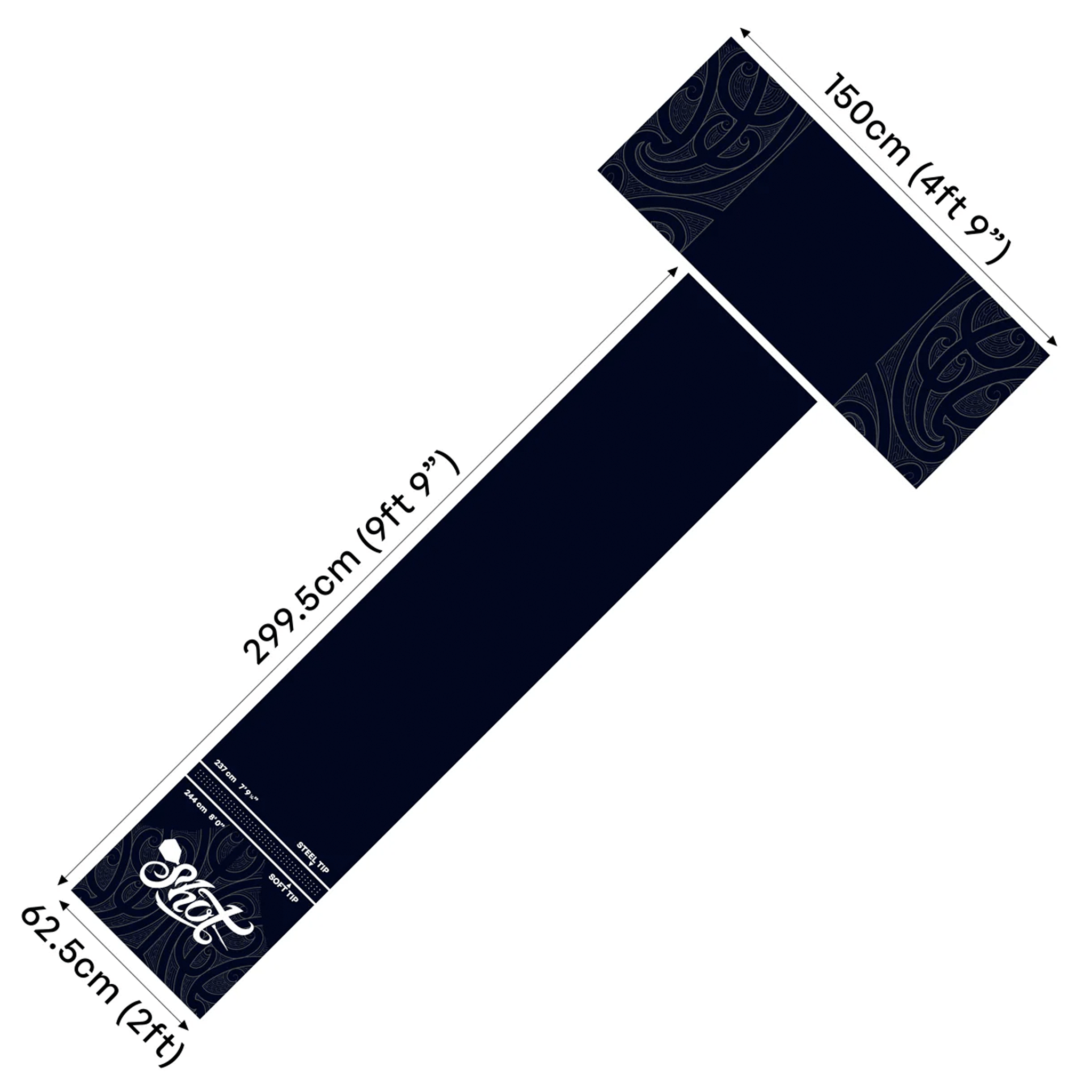 Shot Professional T - Heavy Duty Rubber Dart Mat Boards