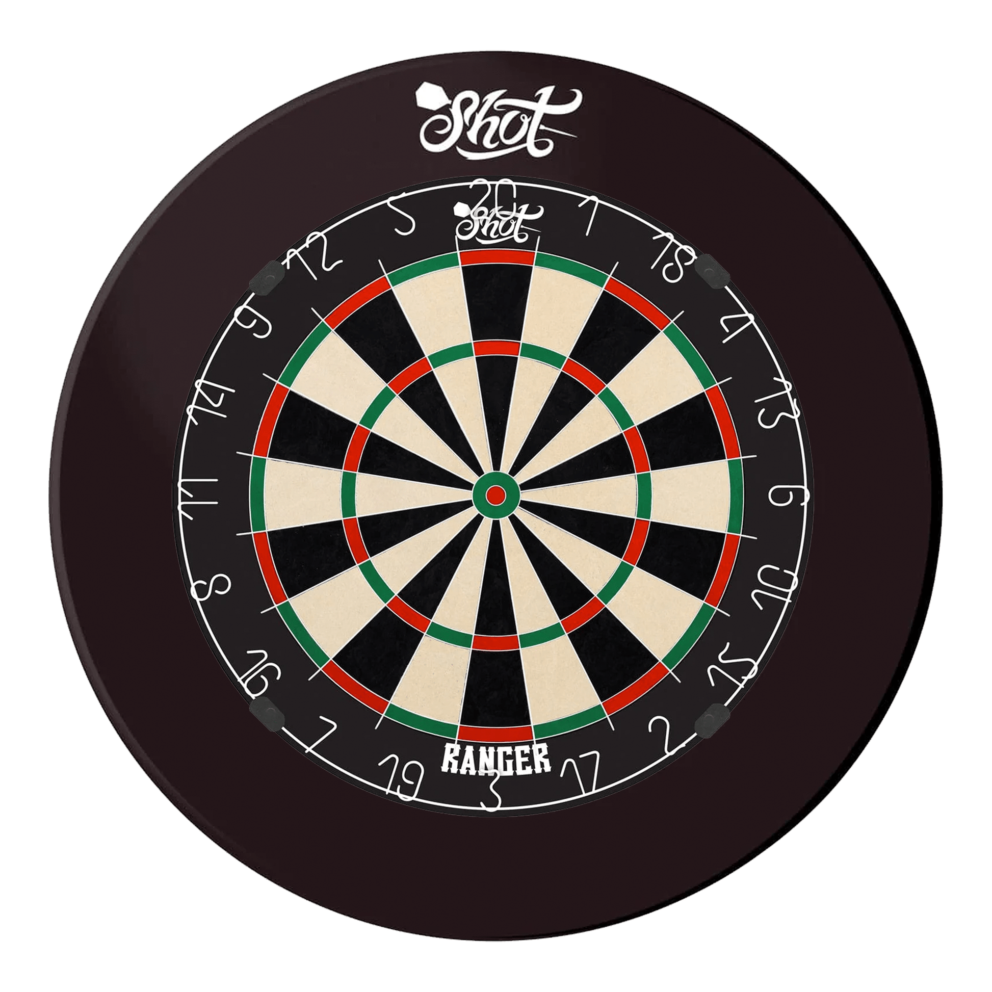 Shot Ranger Dartboard & One Piece Surround Bundle Bandit / Black Boards