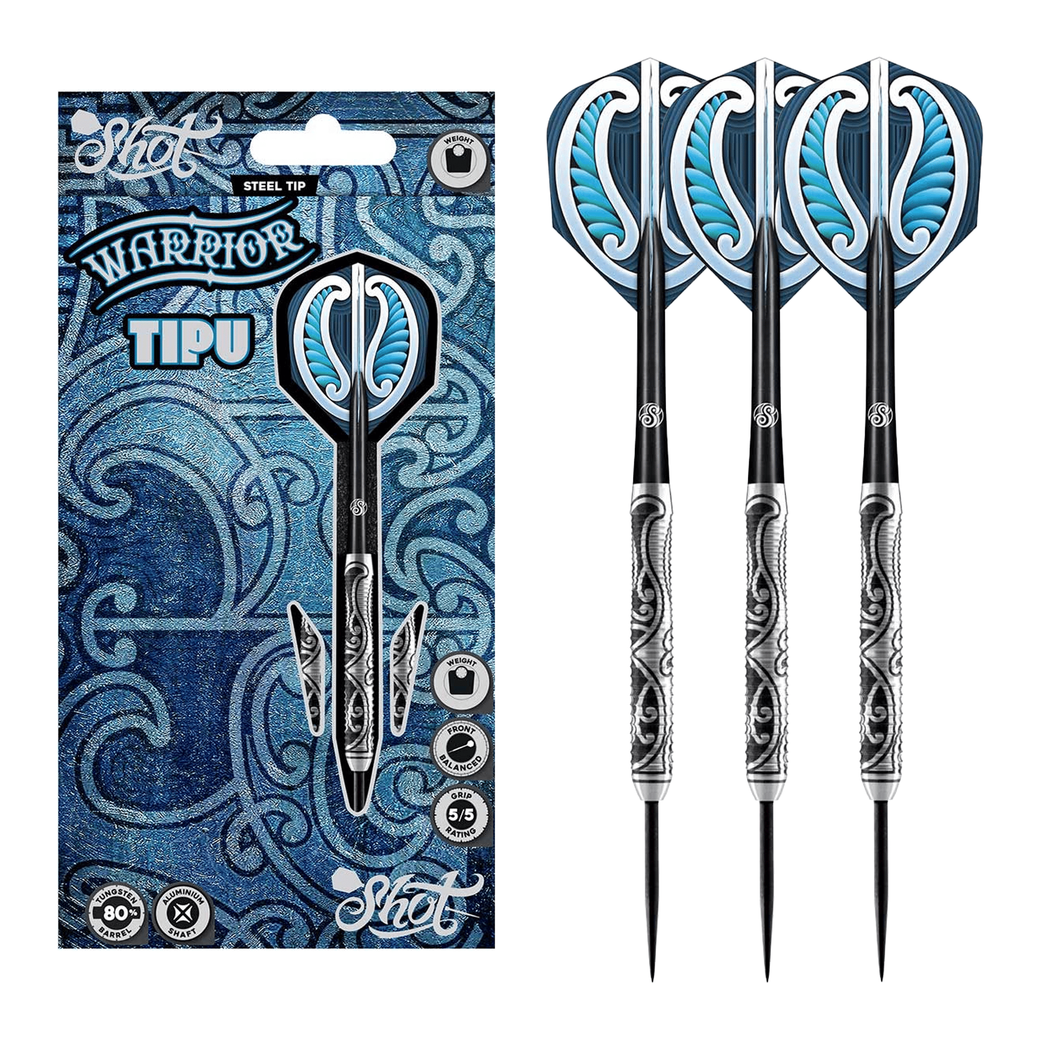 Shot Warrior Tipu - 80% Tungsten Steel Tip Darts 21 Grams Darts