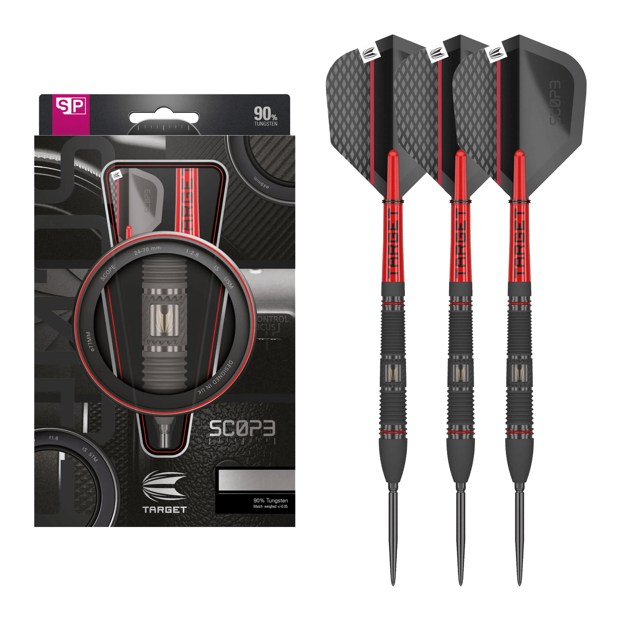 Target Scope 02 Swiss Point - 90% Tungsten Steel Tip Darts 23 Grams Darts