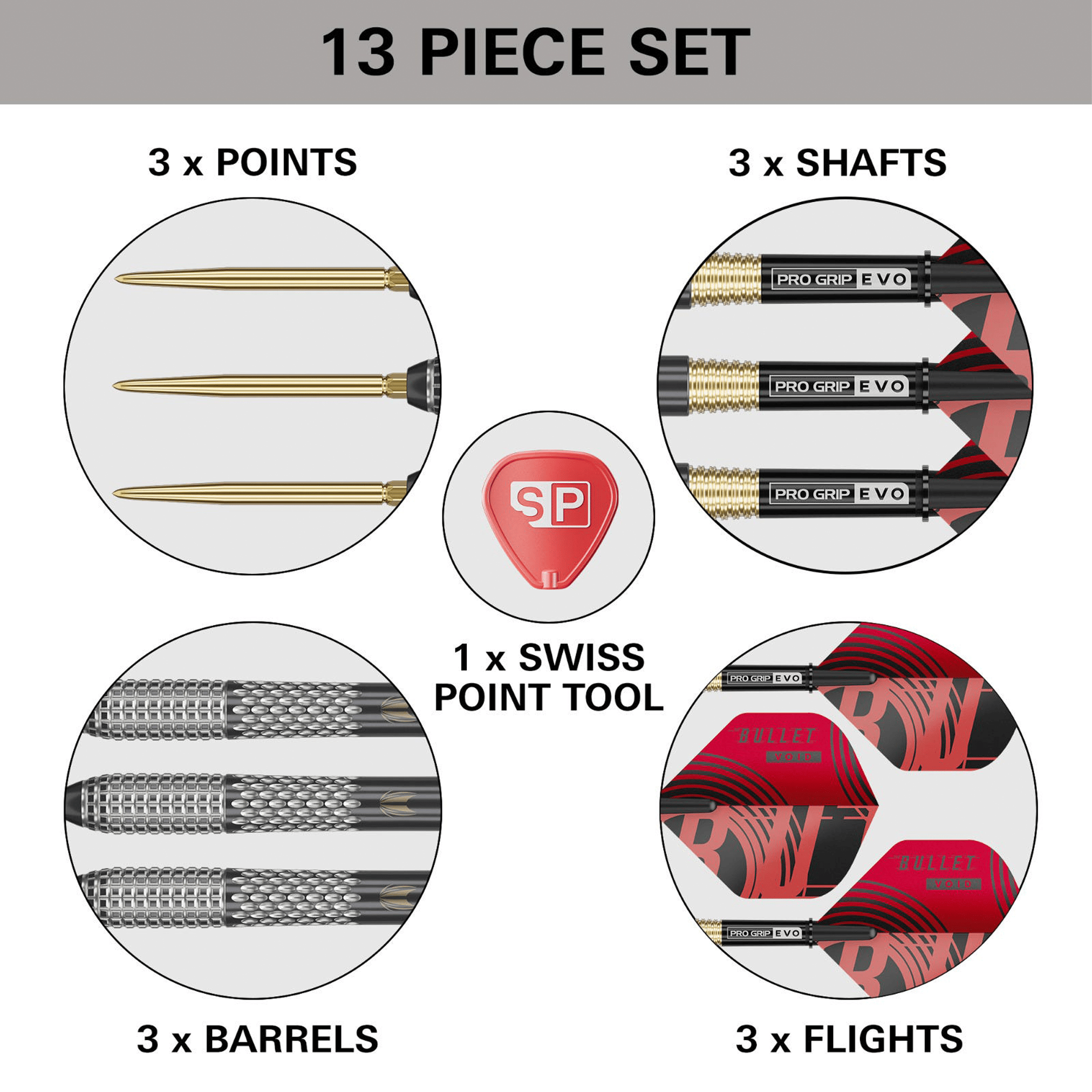 Target Stephen Bunting Gen 5 Void Swiss Point - 95% Tungsten Steel Tip Darts Darts