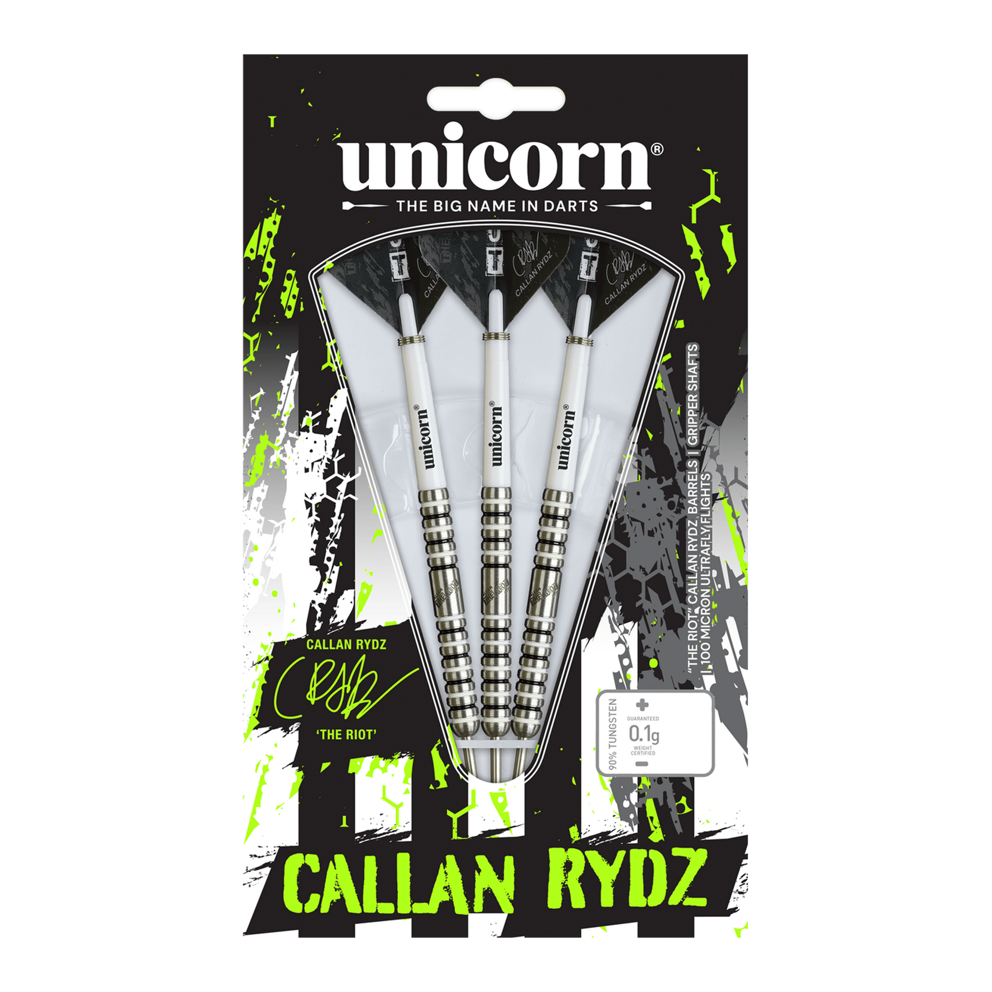 Unicorn Callan Rydz The Riot Phase 2 - 90% Tungsten Steel Tip Darts Darts