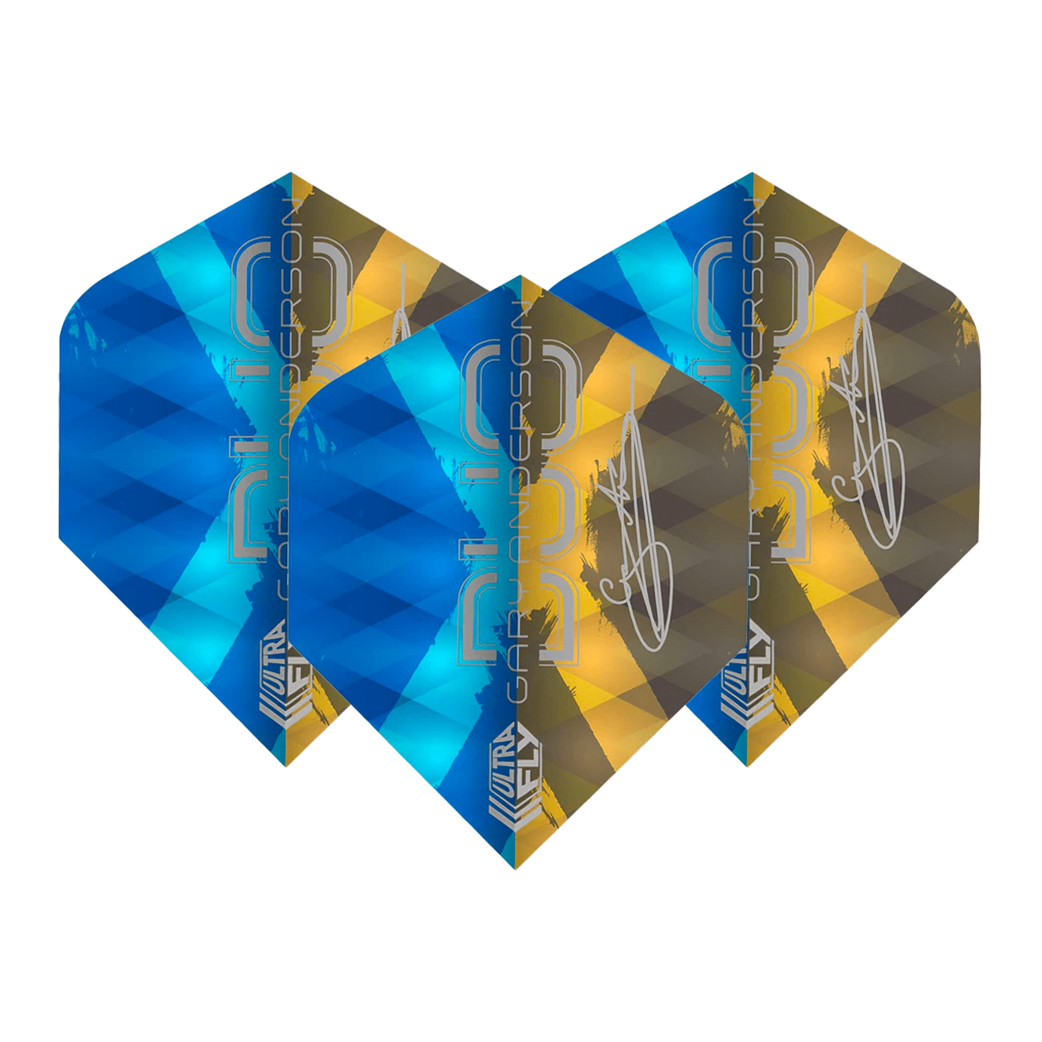 Unicorn Gary Anderson Duo - Ultrafly 100 Dart Flights Plus / Blue / Gold Flights