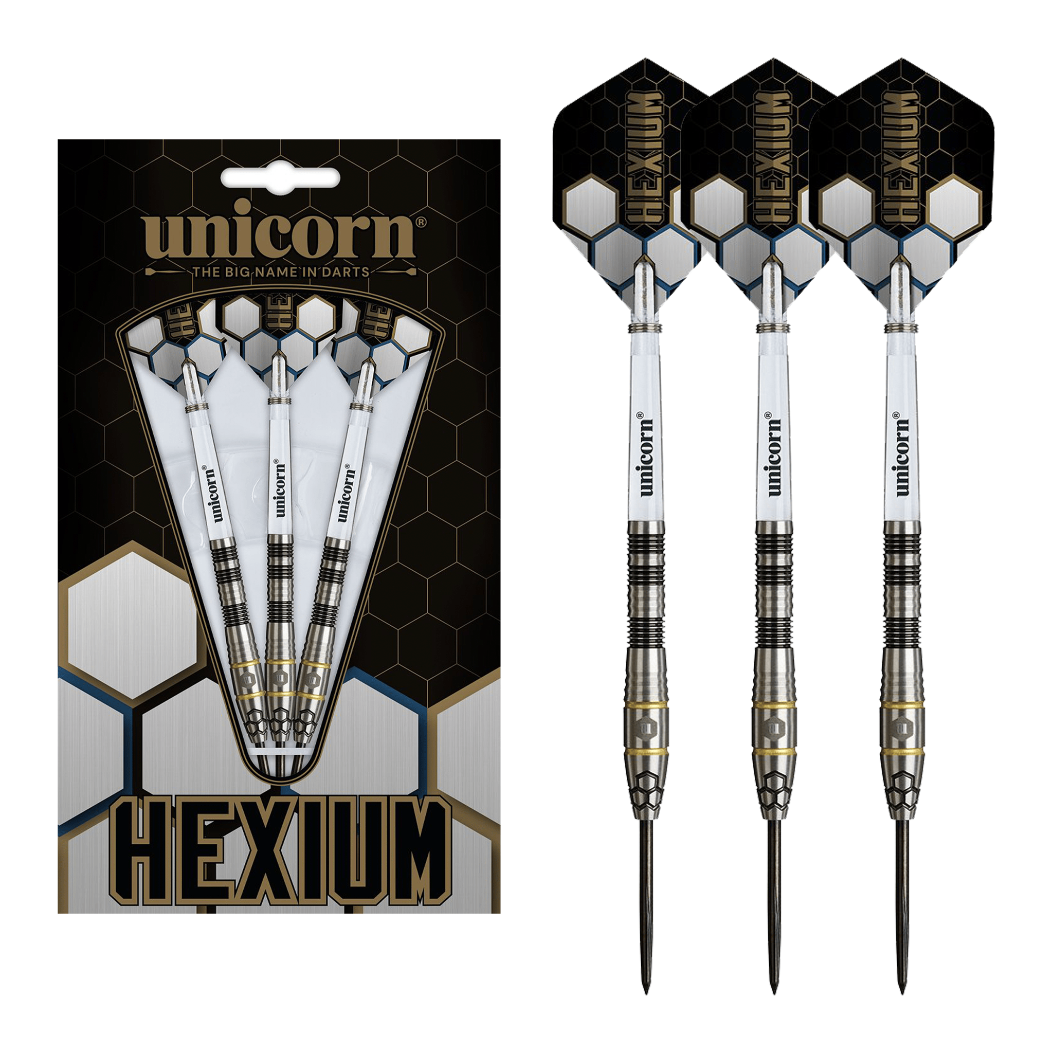 Unicorn Hexium 1 - 90% Tungsten Steel Tip Darts 22 Grams Darts