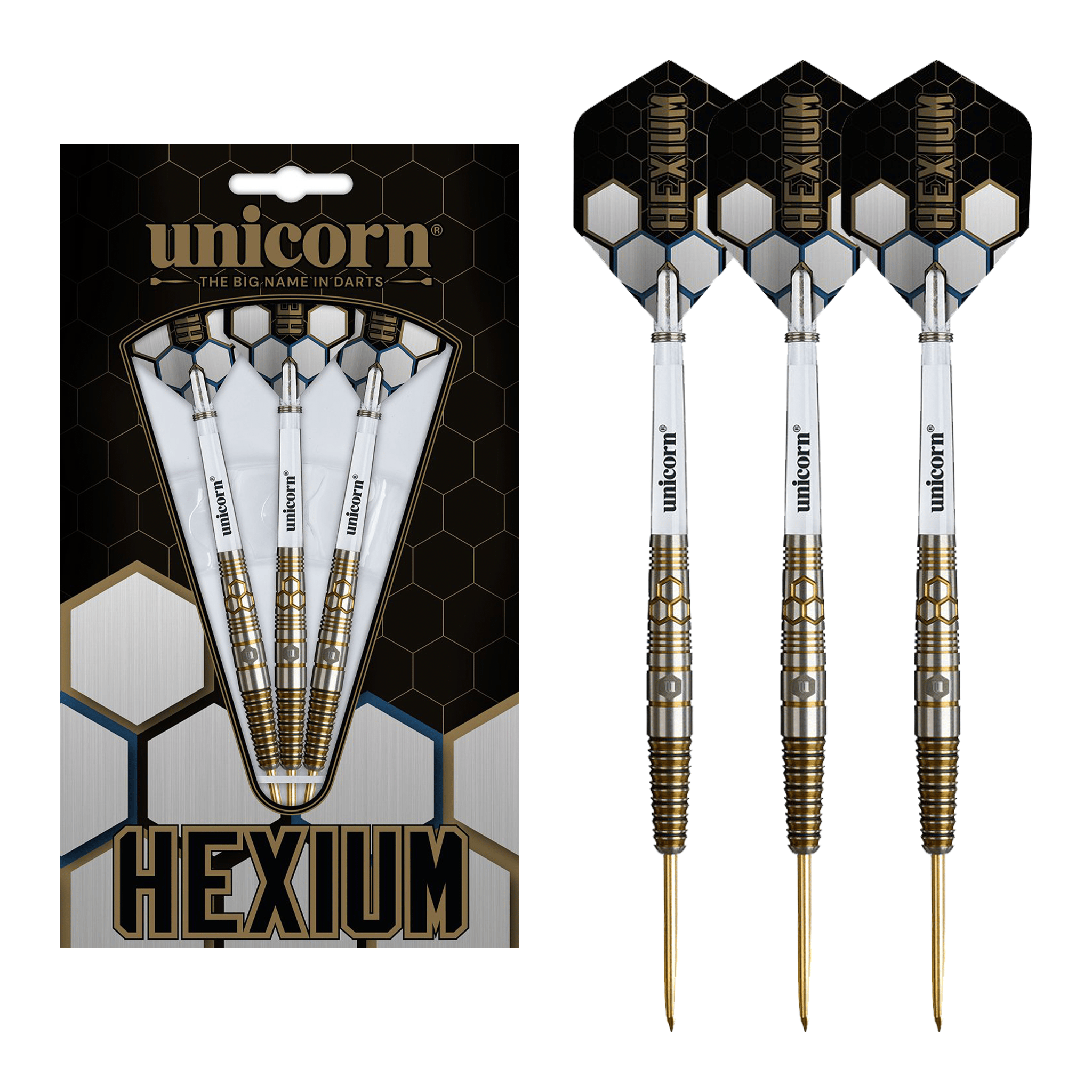 Unicorn Hexium 3 - 90% Tungsten Steel Tip Darts 24 Grams Darts