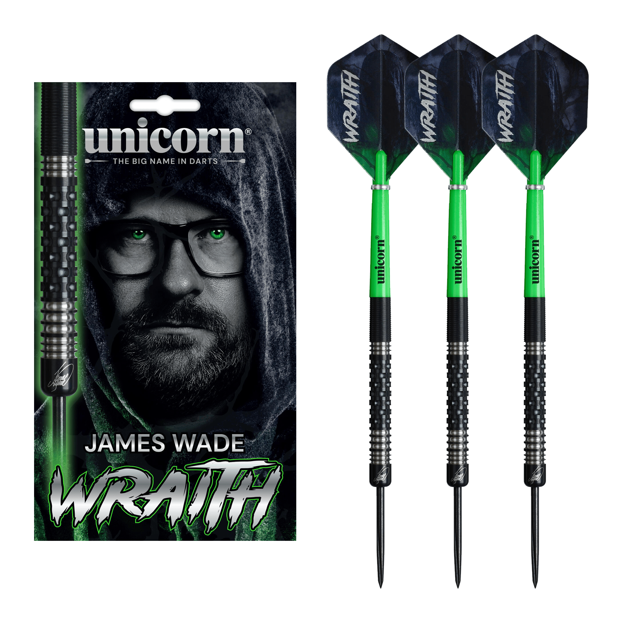Unicorn James Wade Phase 2 Wraith - 90% Tungsten Steel Tip Darts 20 Grams Darts