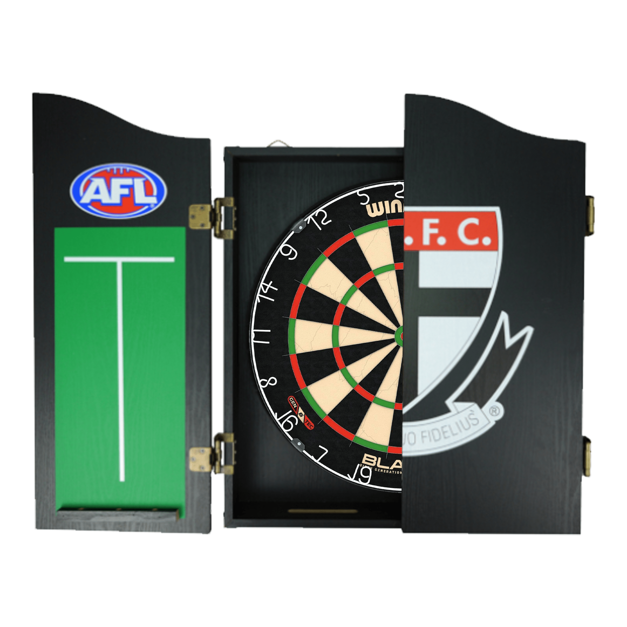 Wimmau Blade 6 Dartboard, Official AFL Cabinet & Darts - Complete Darts Set Boards