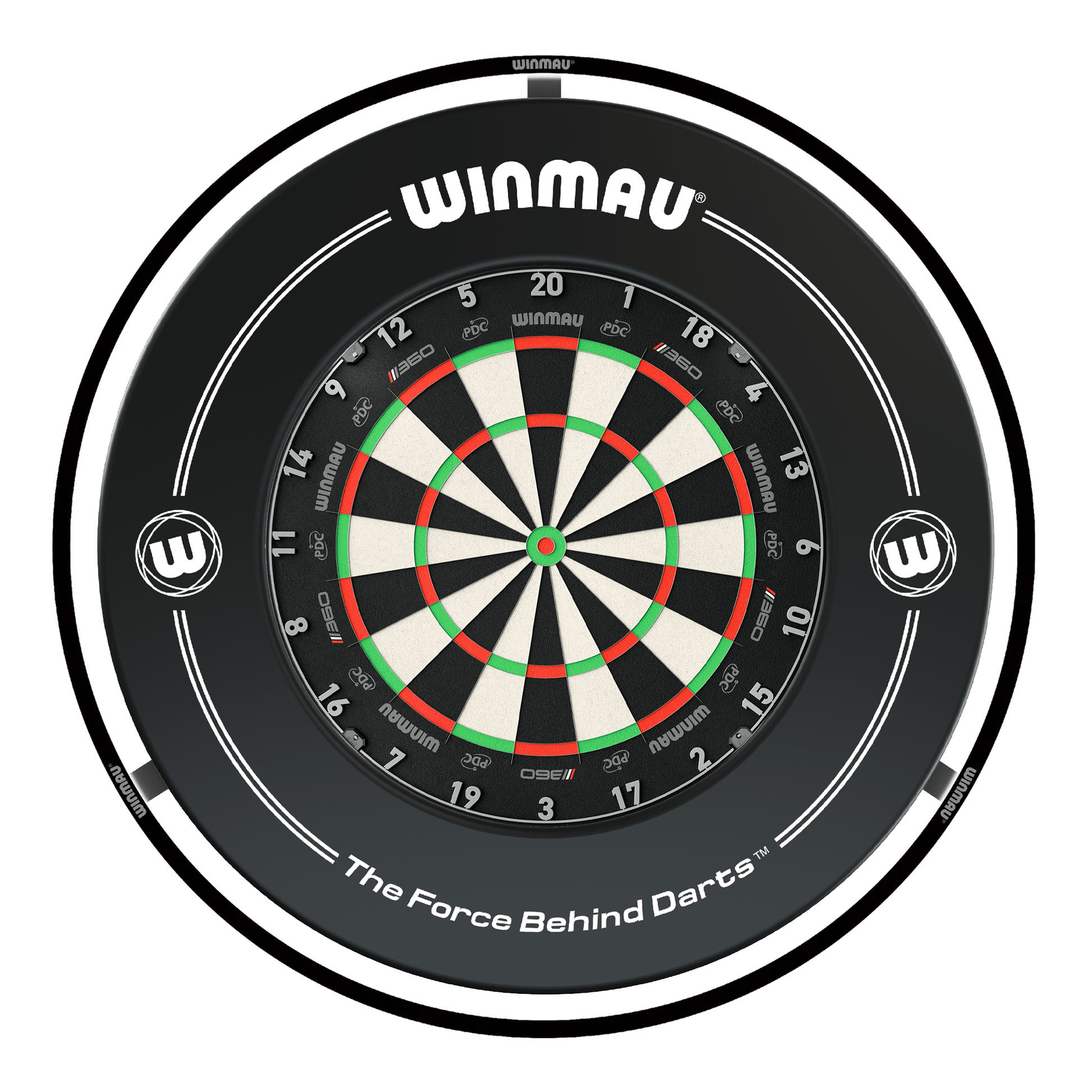 Winmau Blade 360 Dartboard, Surround & Black Plasma Light Bundle Blade 360 / Black / Winmau Plasma Black Boards