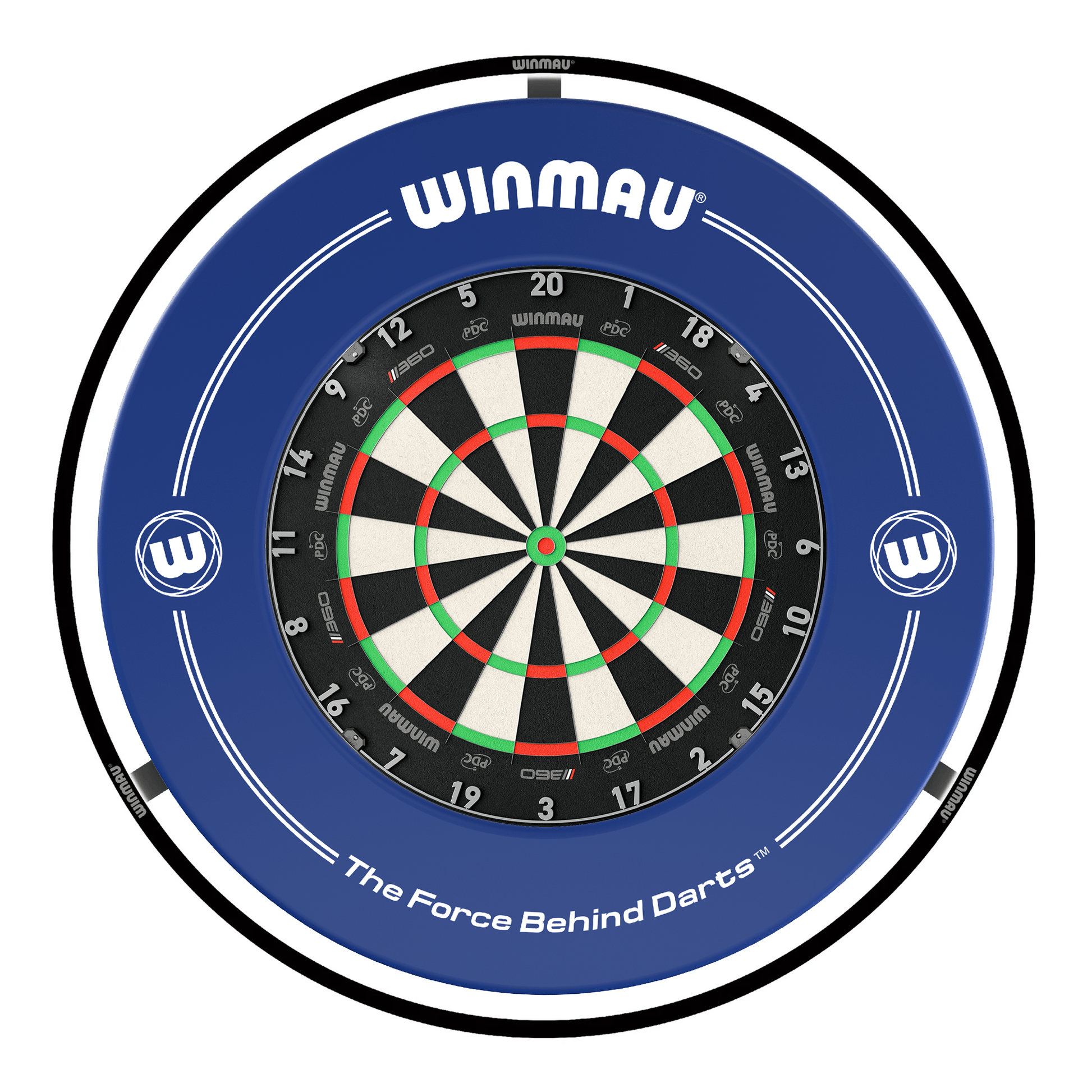 Winmau Blade 360 Dartboard, Surround & Black Plasma Light Bundle Blade 360 / Blue / Winmau Plasma Black Boards