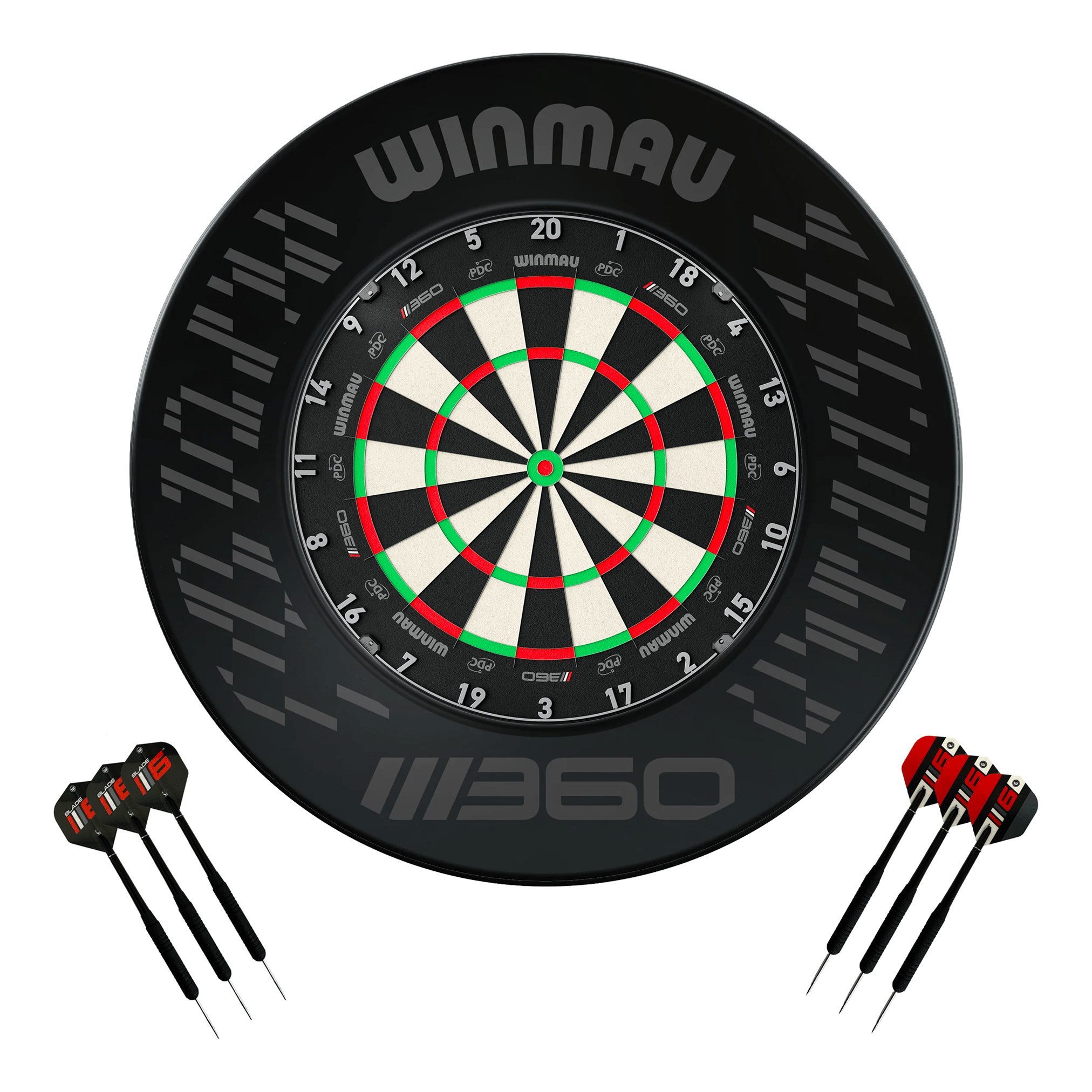 Winmau Blade 360 Dartboard, Surround & Darts - Complete Darts Set Blade 360 / Blade 360 Boards