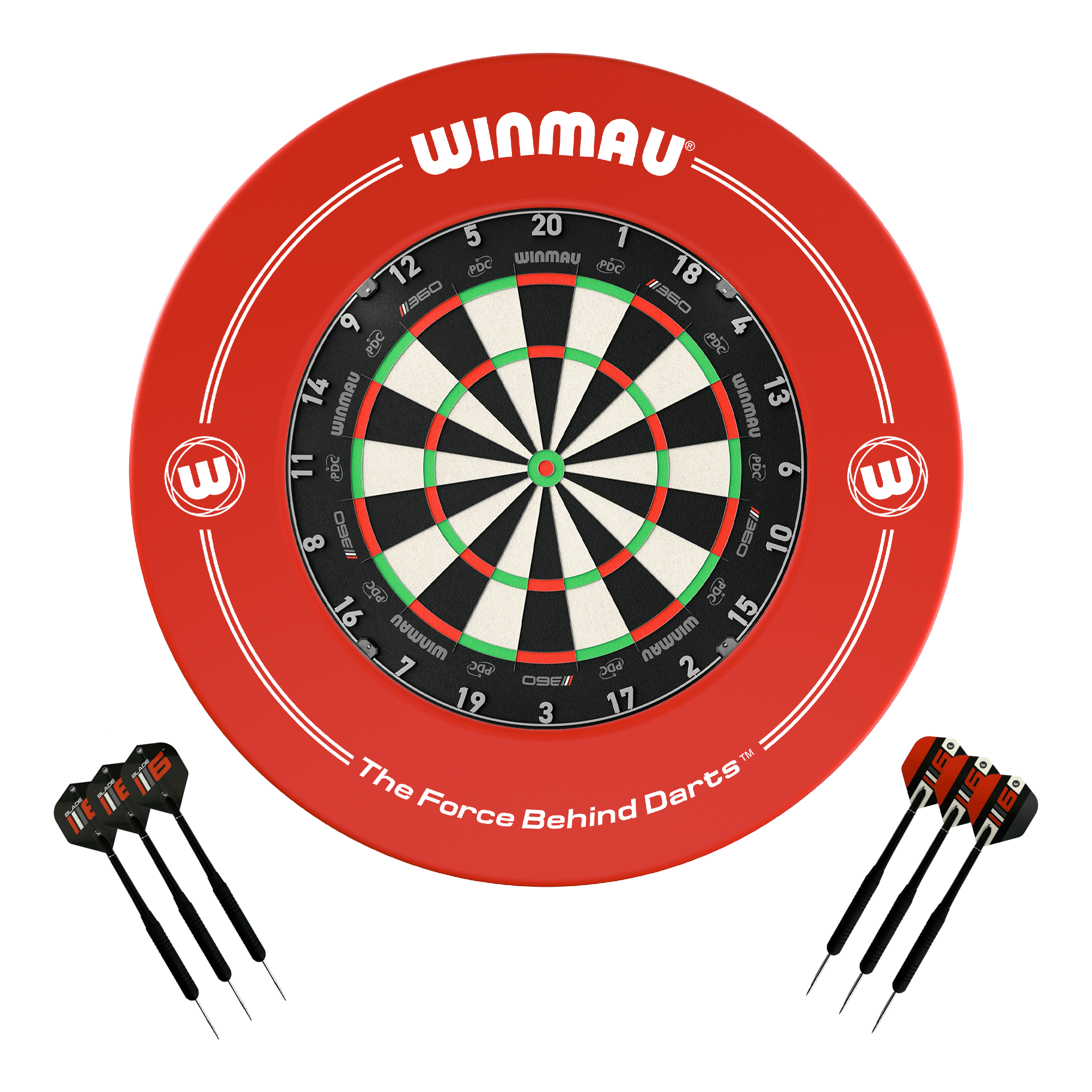 Winmau Blade 360 Dartboard, Surround & Darts - Complete Darts Set Blade 360 / Red Boards