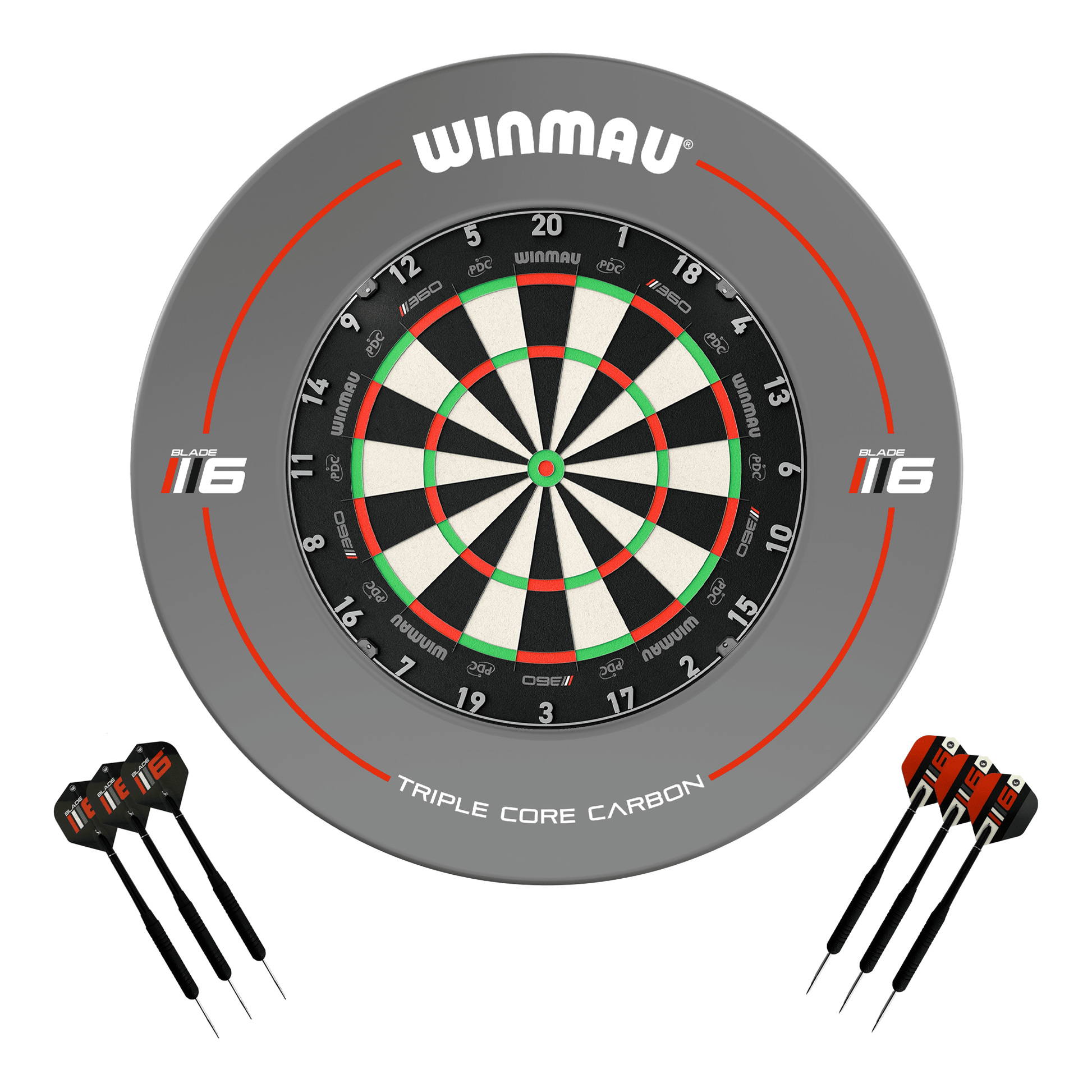 Winmau Blade 360 Dartboard, Surround & Darts - Complete Darts Set Blade 360 / Triple Core Boards