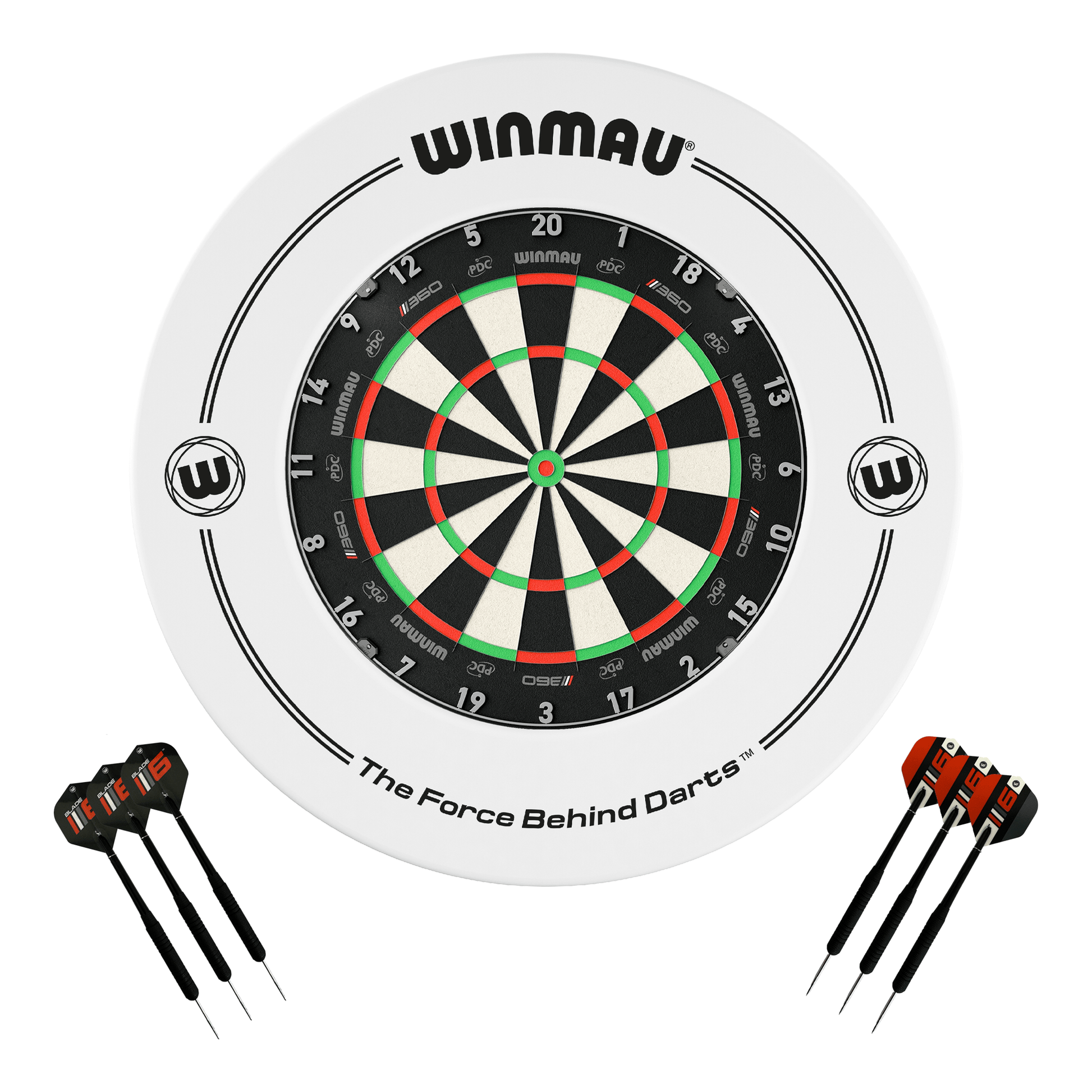 Winmau Blade 360 Dartboard, Surround & Darts - Complete Darts Set Blade 360 / White Boards