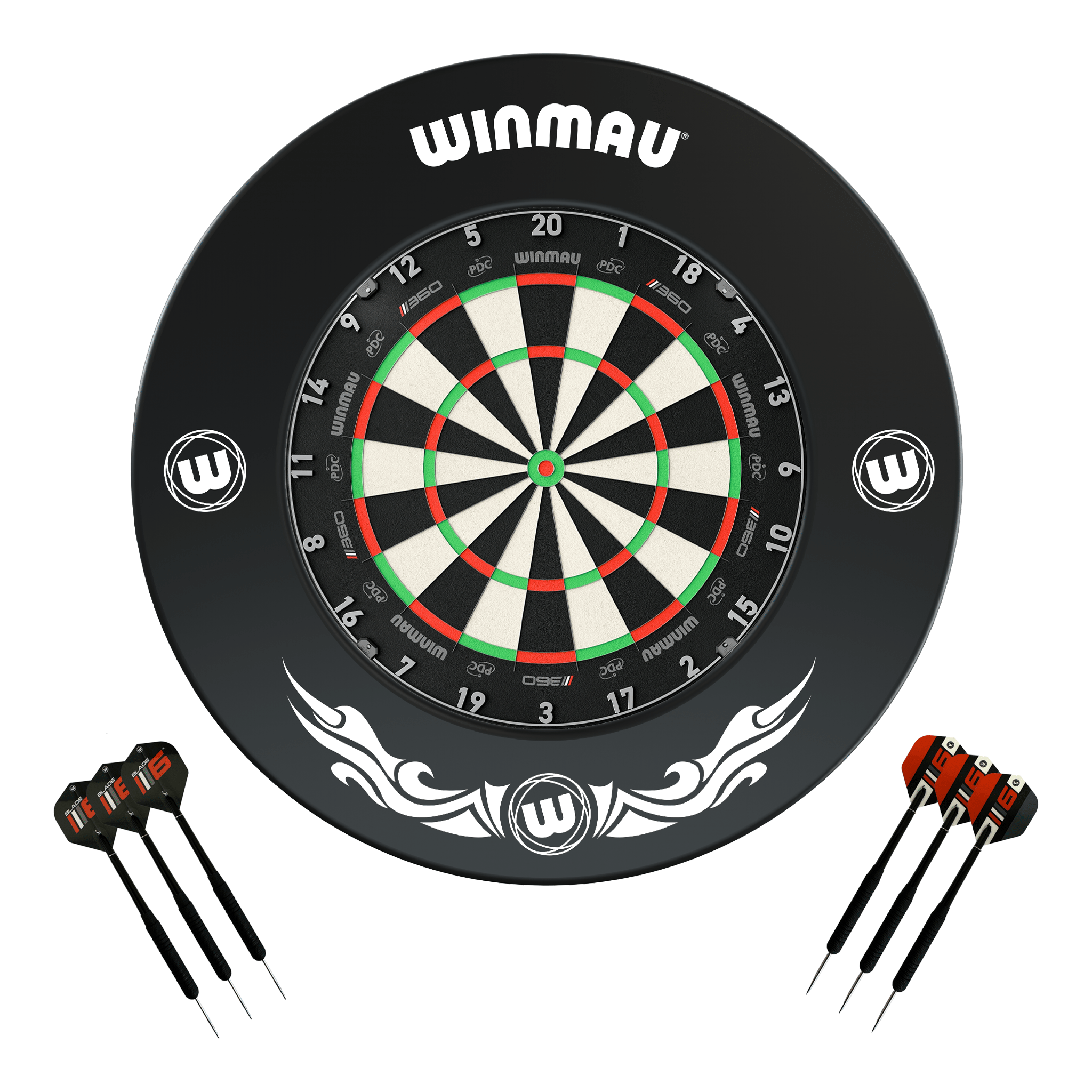 Winmau Blade 360 Dartboard, Surround & Darts - Complete Darts Set Blade 360 / Xtreme Boards