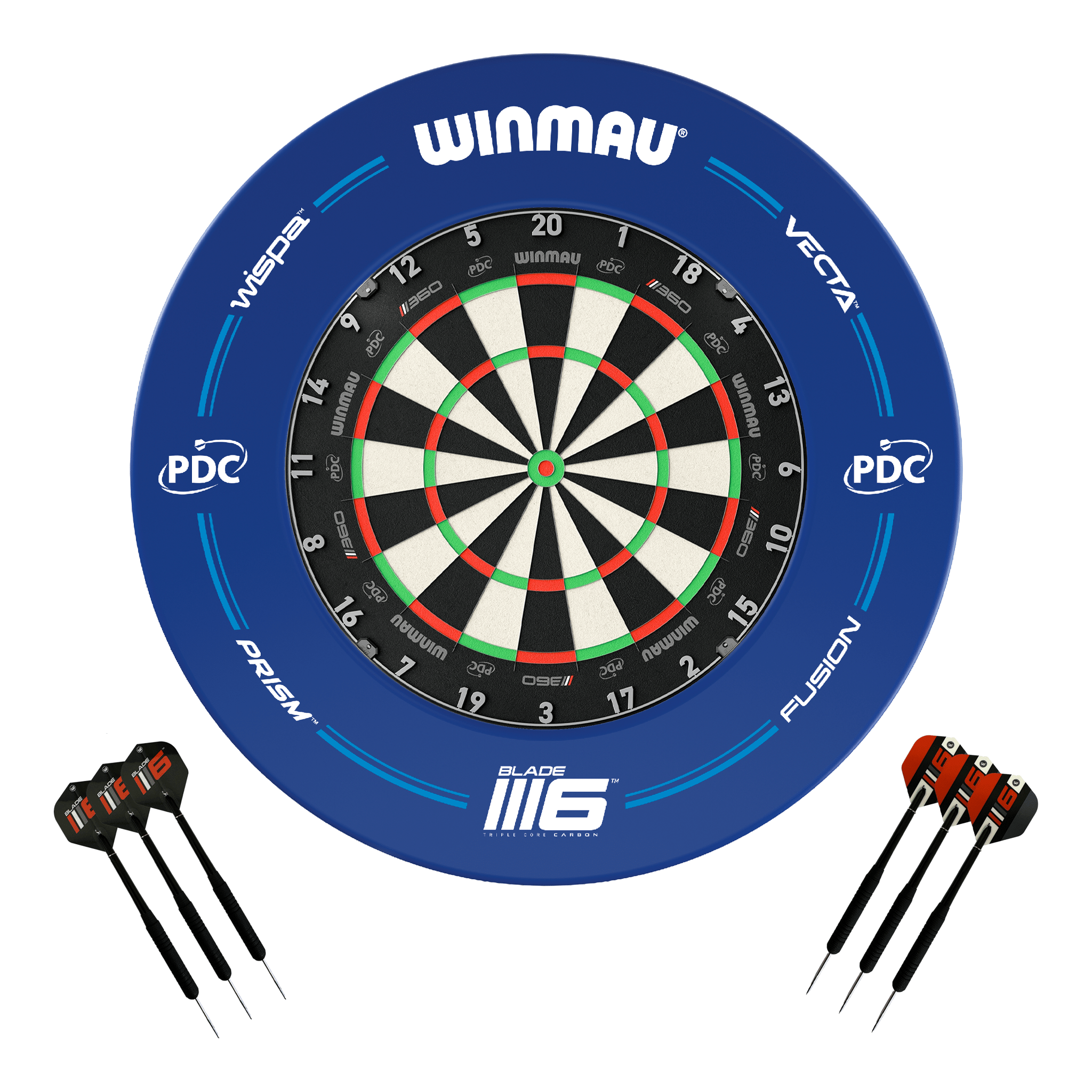 Winmau Blade 360 Dartboard, Surround & Darts - Complete Darts Set Boards