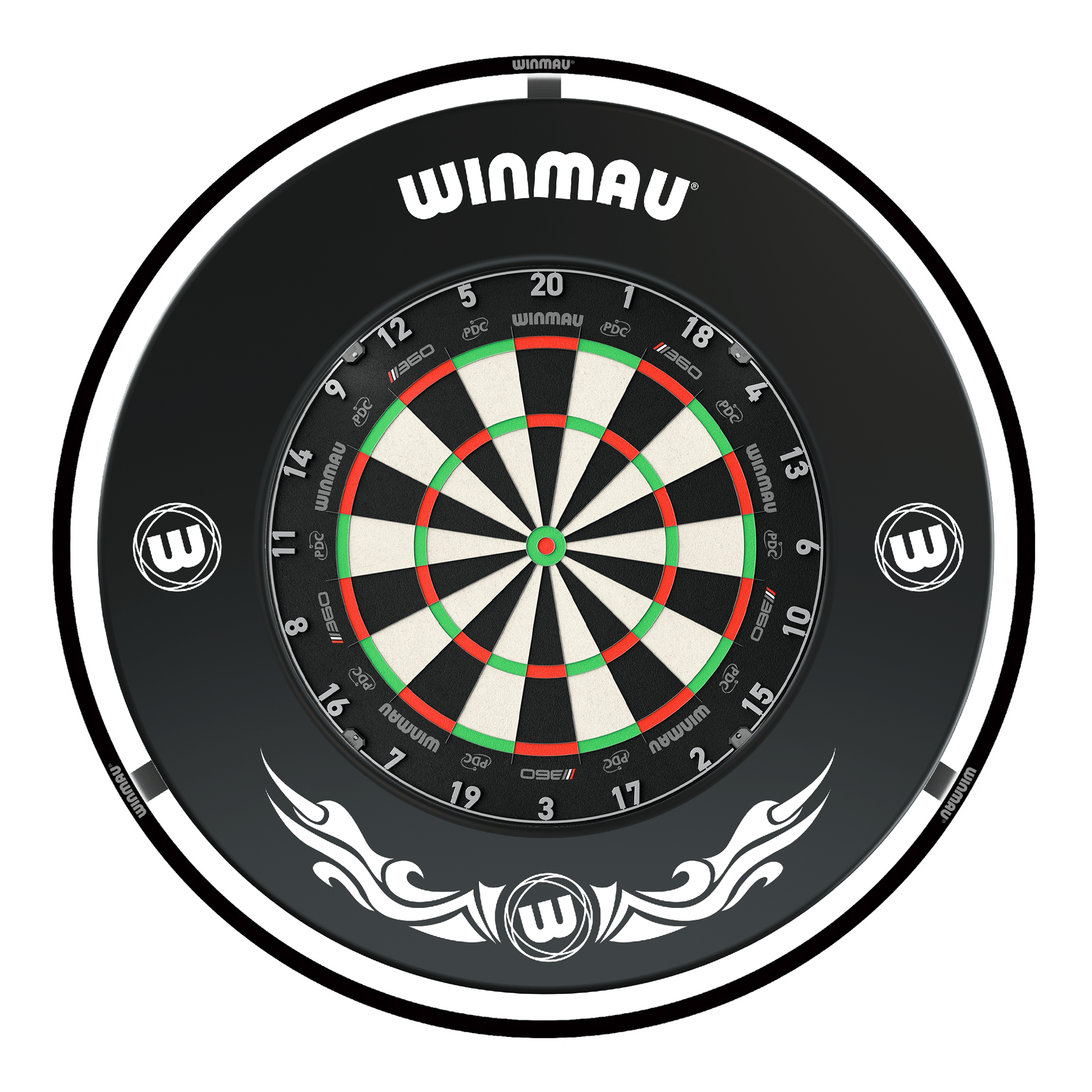Winmau Blade 360 Dartboard, Surround & Plasma Light Bundle Dartboard Bundles