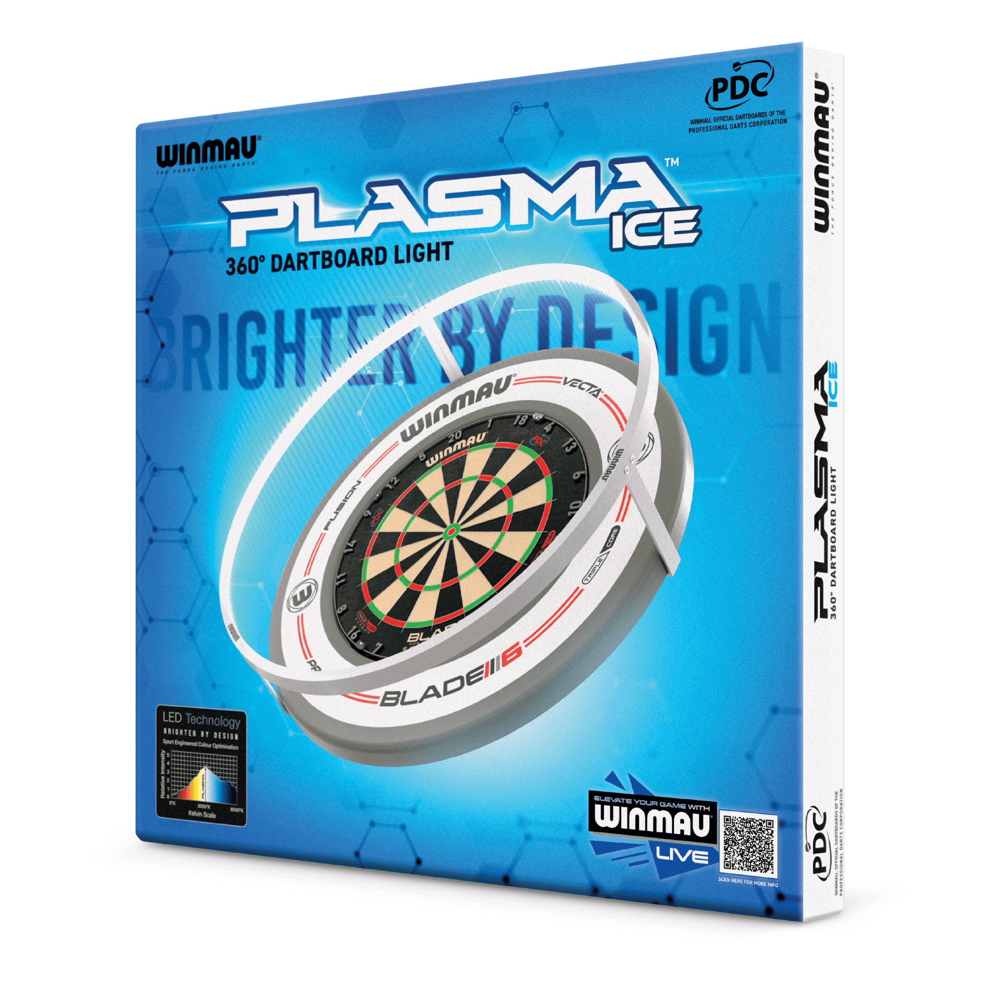 Winmau Blade 360 Dartboard, Surround & Plasma Light Bundle Dartboard Bundles