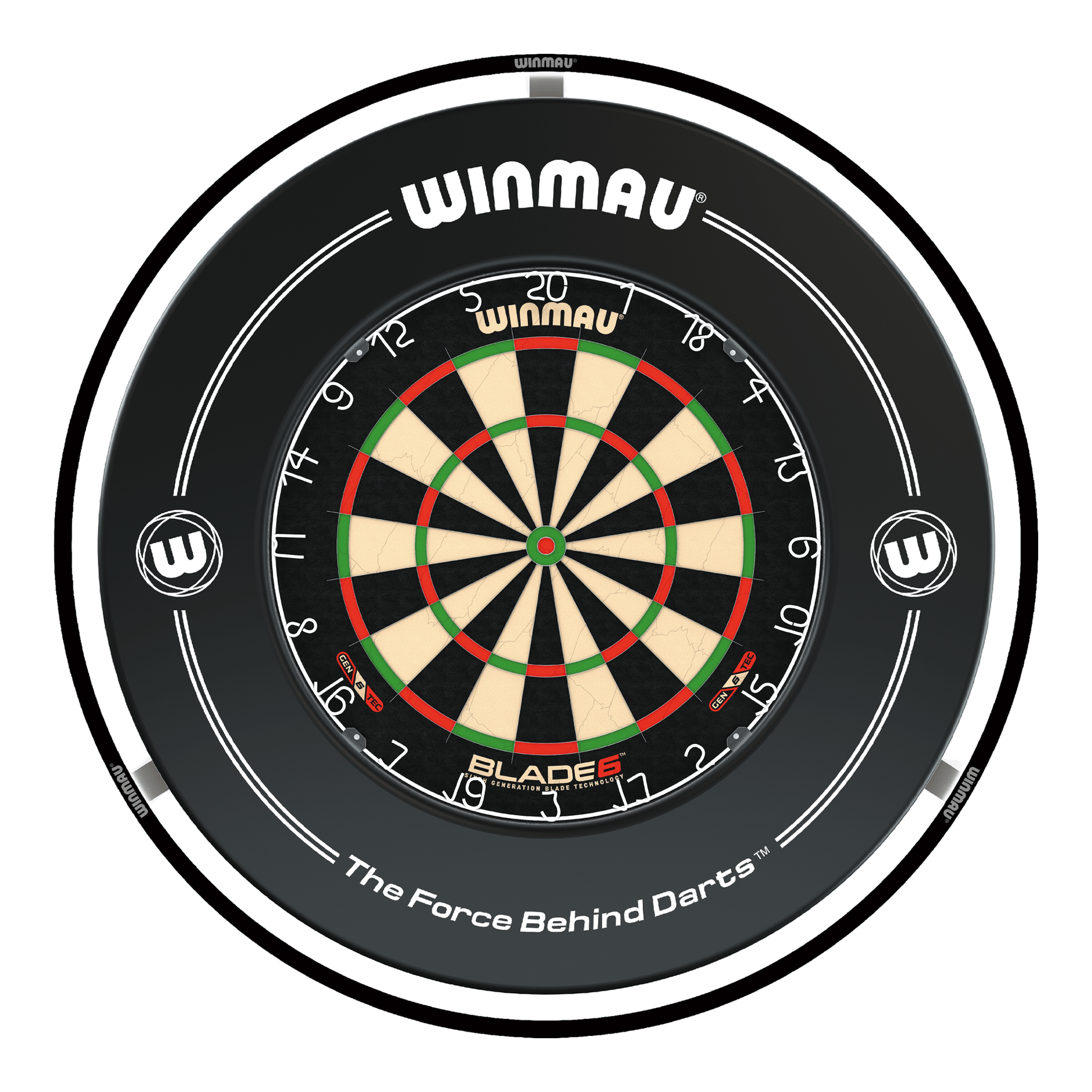 Winmau Blade 6 Dartboard, Surround & Black Plasma Light Bundle Blade 6 / Black / Winmau Plasma Black Boards