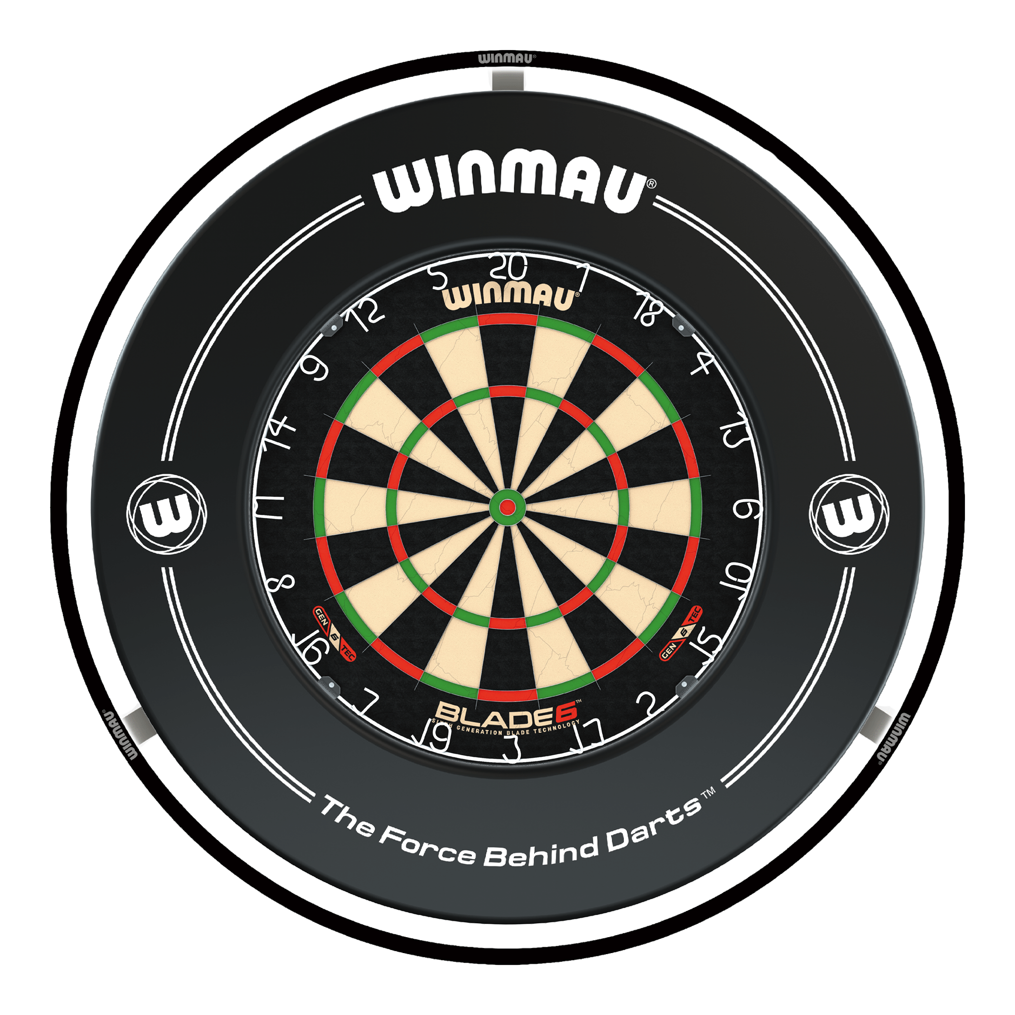 Blade 6 Dartboard, Surround & Black Plasma Light Bundle