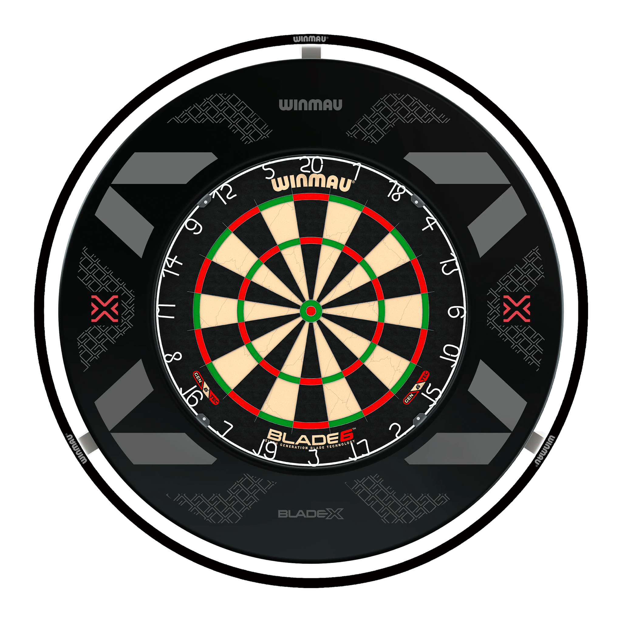 Winmau Blade 6 Dartboard, Surround & Black Plasma Light Bundle Blade 6 / Blade X / Winmau Plasma Black Boards