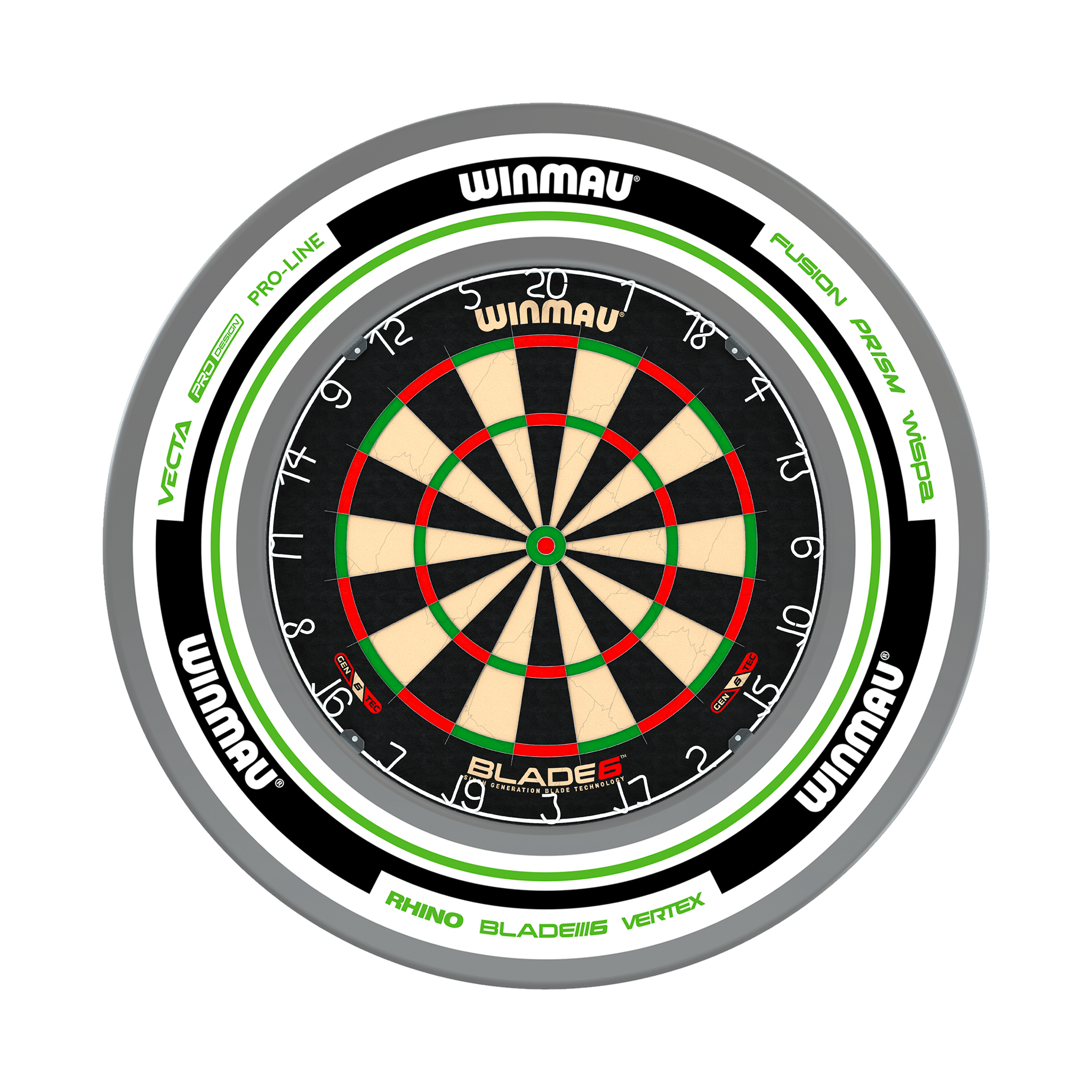 Winmau Blade 6 Dartboard & Surround Bundle Blade 6 / Advance White/Green Boards