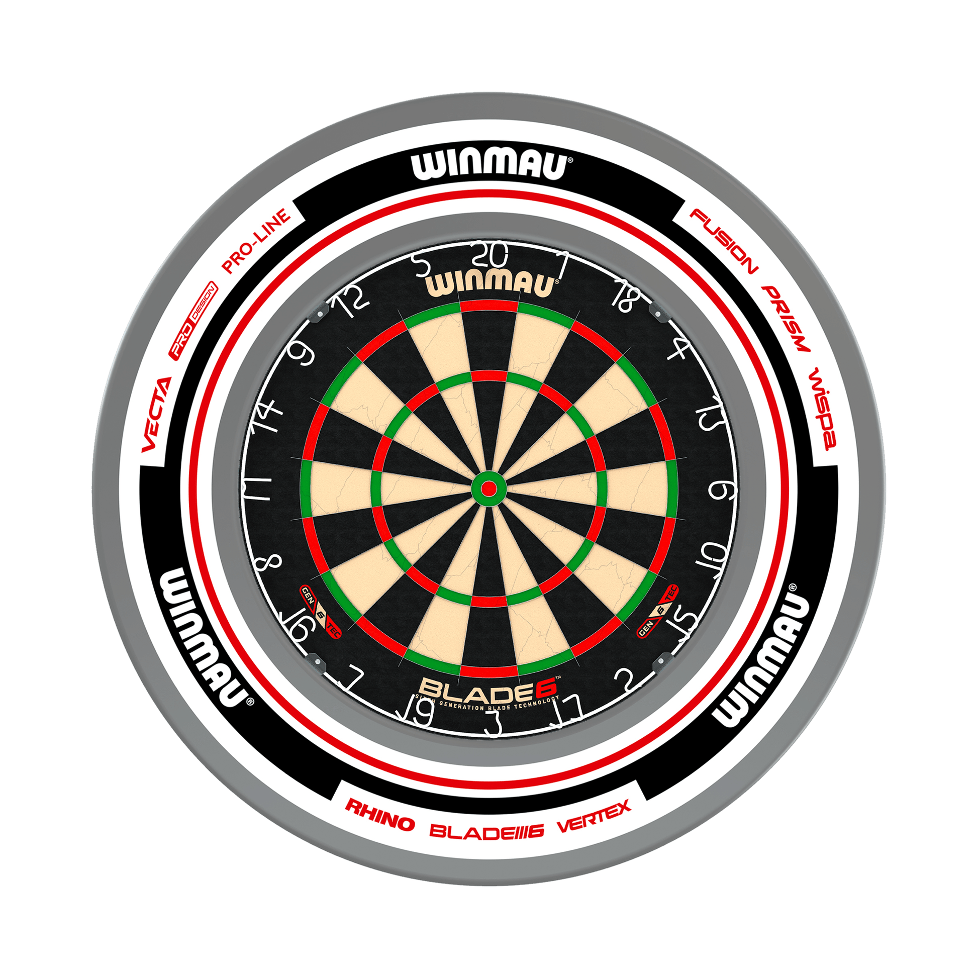 Winmau Blade 6 Dartboard & Surround Bundle Blade 6 / Advance White/Red Boards