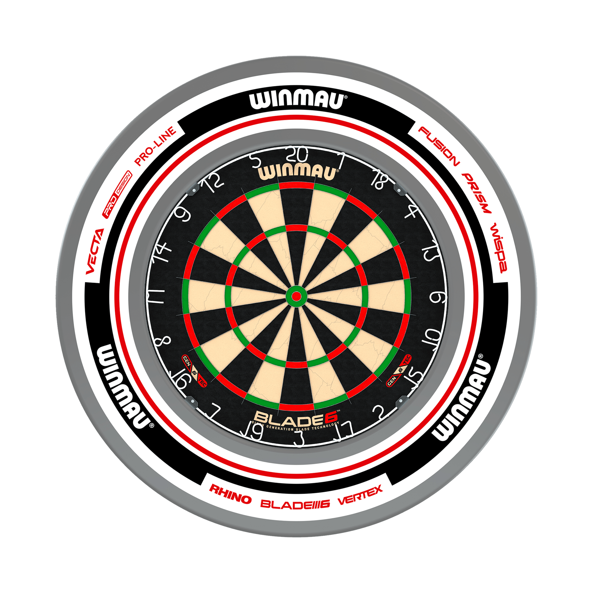 Winmau Blade 6 Dartboard & Surround Bundle Blade 6 / Advance White/Red Boards