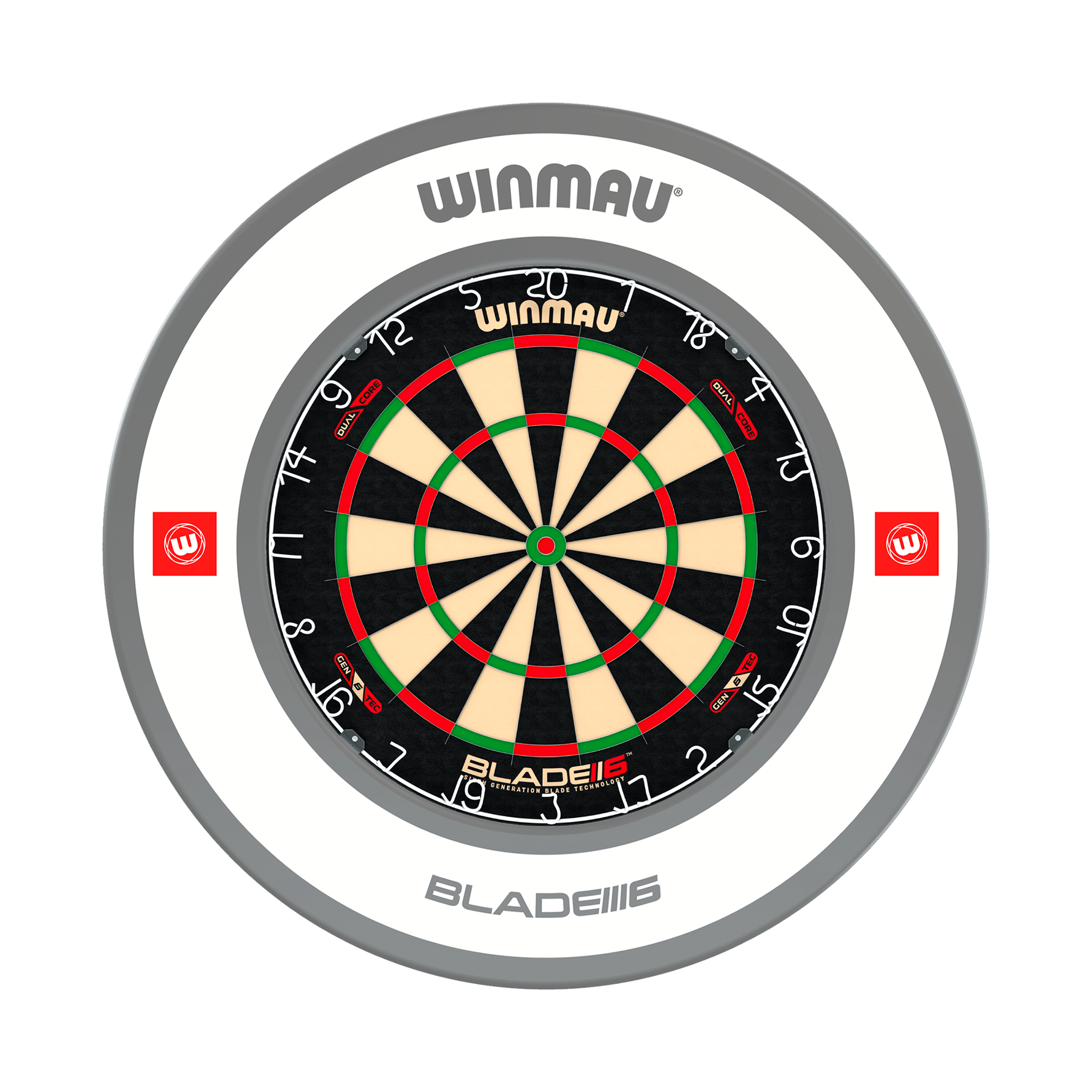 Winmau Blade 6 Dartboard & Surround Bundle Blade 6 Dual Core / Pro 1.0 White Boards