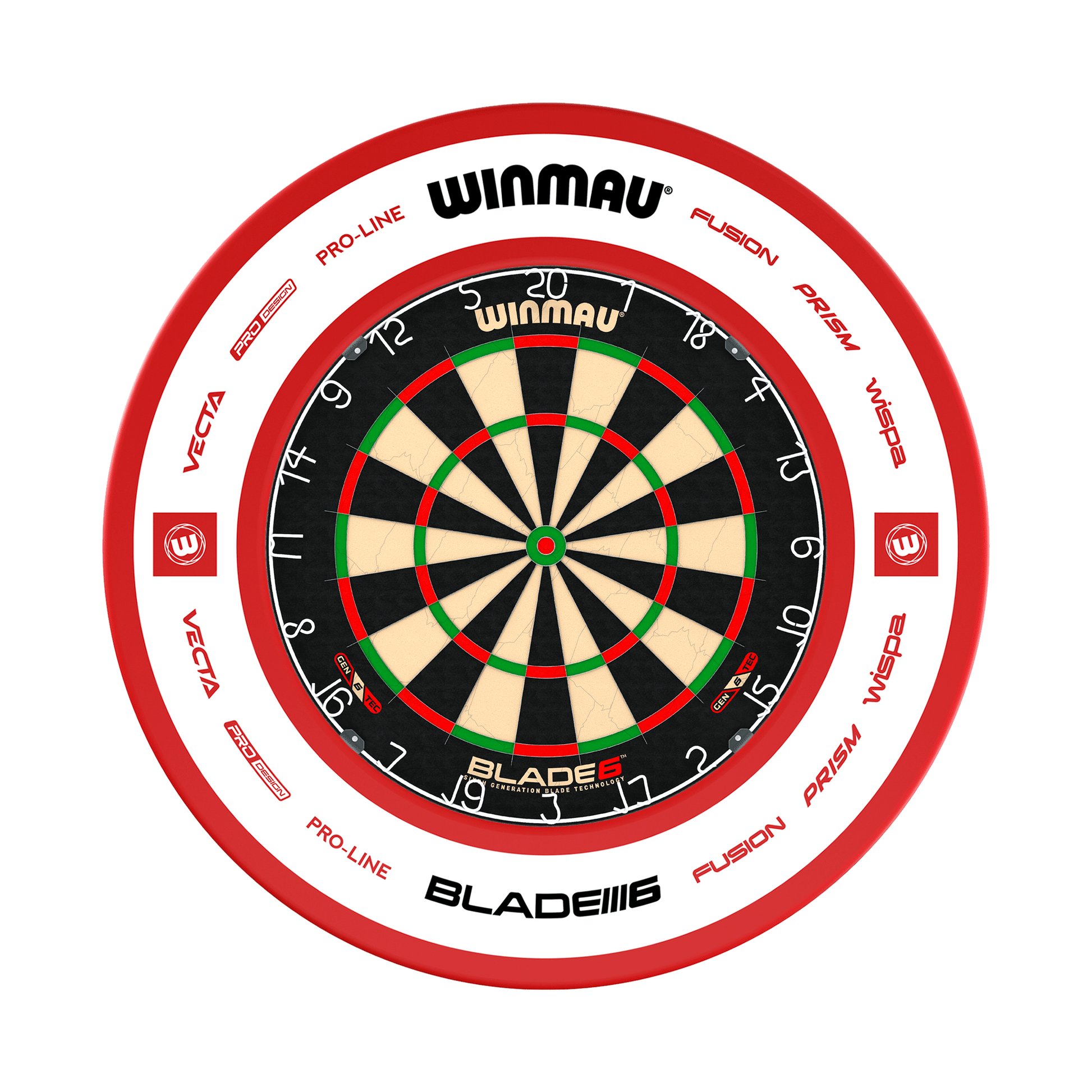 Winmau Blade 6 Dartboard & Surround Bundle Blade 6 / Pro 2.0 Red Boards