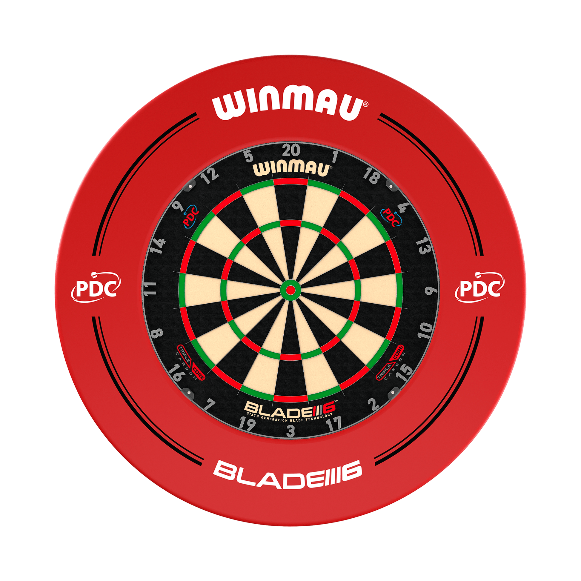 Winmau Blade 6 Dartboard & Surround Bundle Blade 6 Triple Core / PDC Red Boards