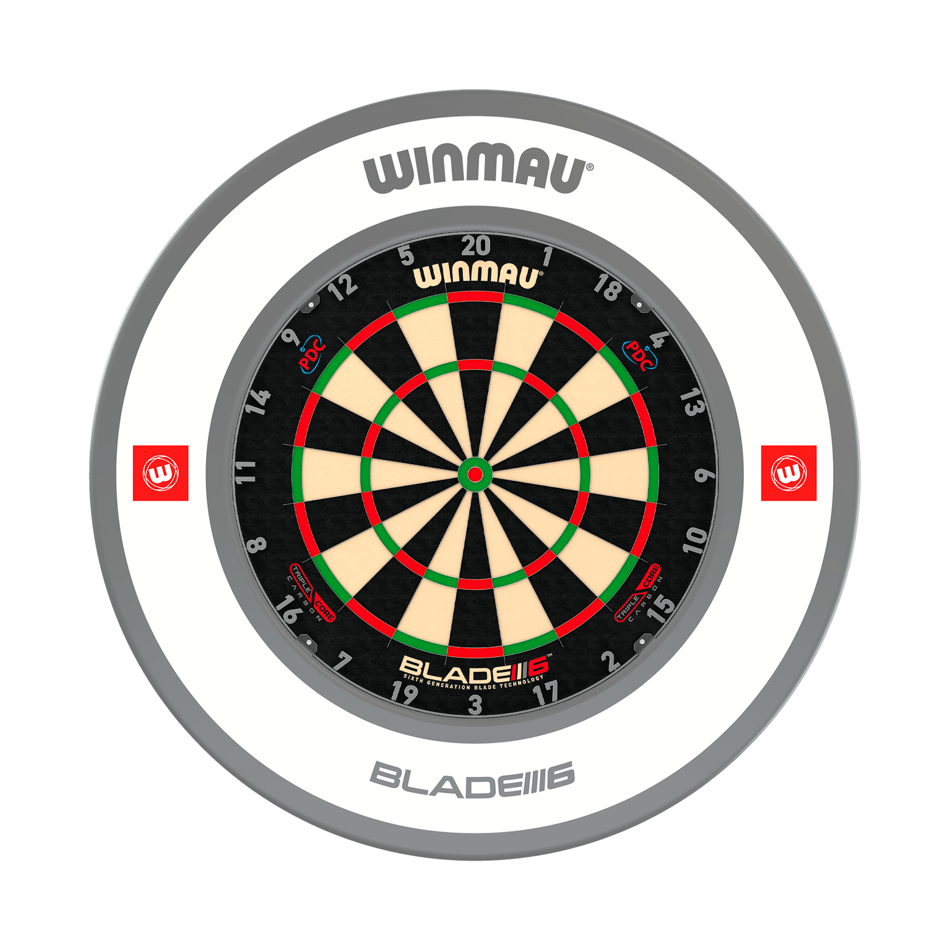 Winmau Blade 6 Dartboard & Surround Bundle Blade 6 Triple Core / Pro 1.0 White Boards