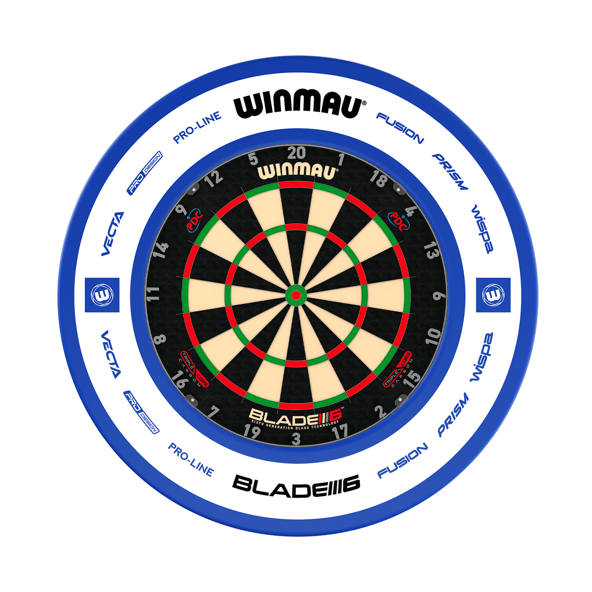 Winmau Blade 6 Dartboard & Surround Bundle Blade 6 Triple Core / Pro 2.0 Blue Boards