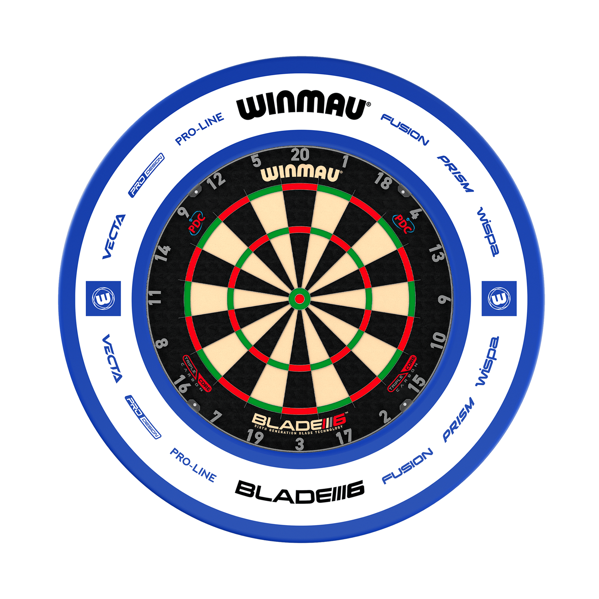Winmau Blade 6 Dartboard & Surround Bundle Blade 6 Triple Core / Pro 2.0 Blue Boards
