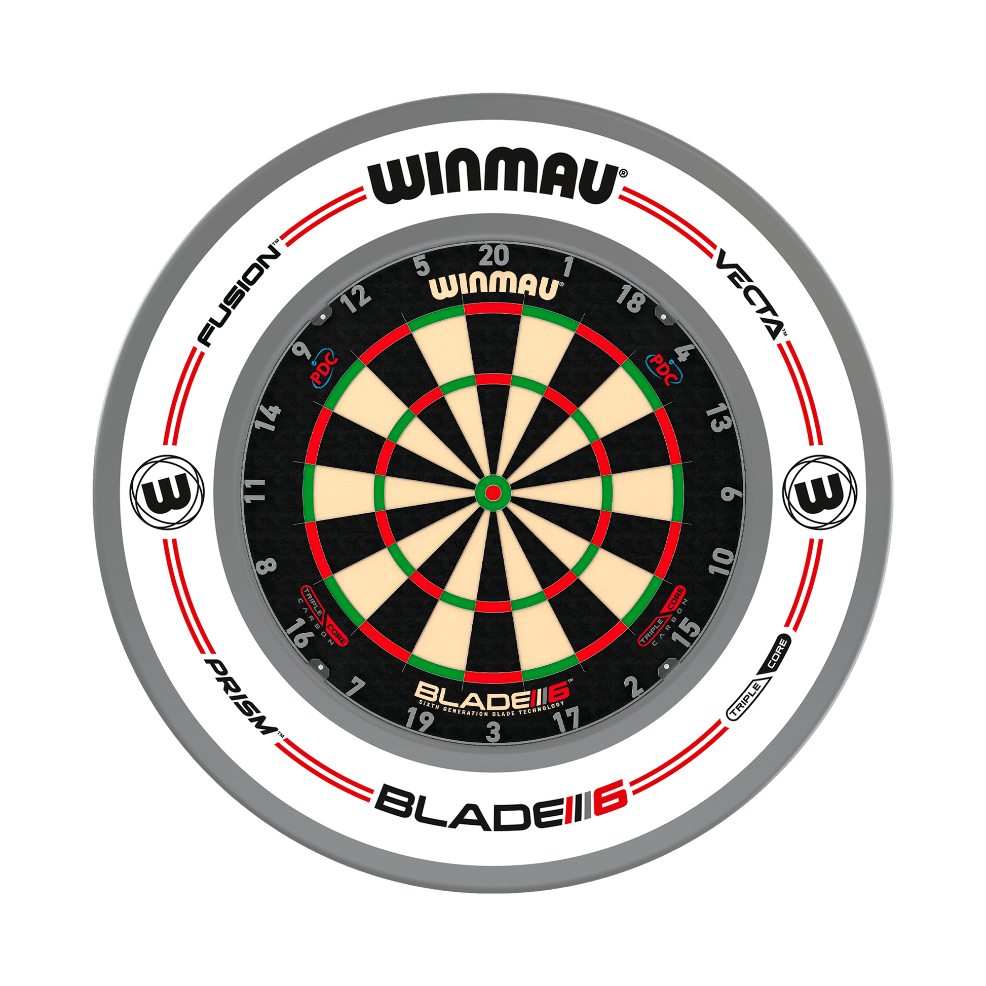 Winmau Blade 6 Dartboard & Surround Bundle Blade 6 Triple Core / Pro-Line White Boards